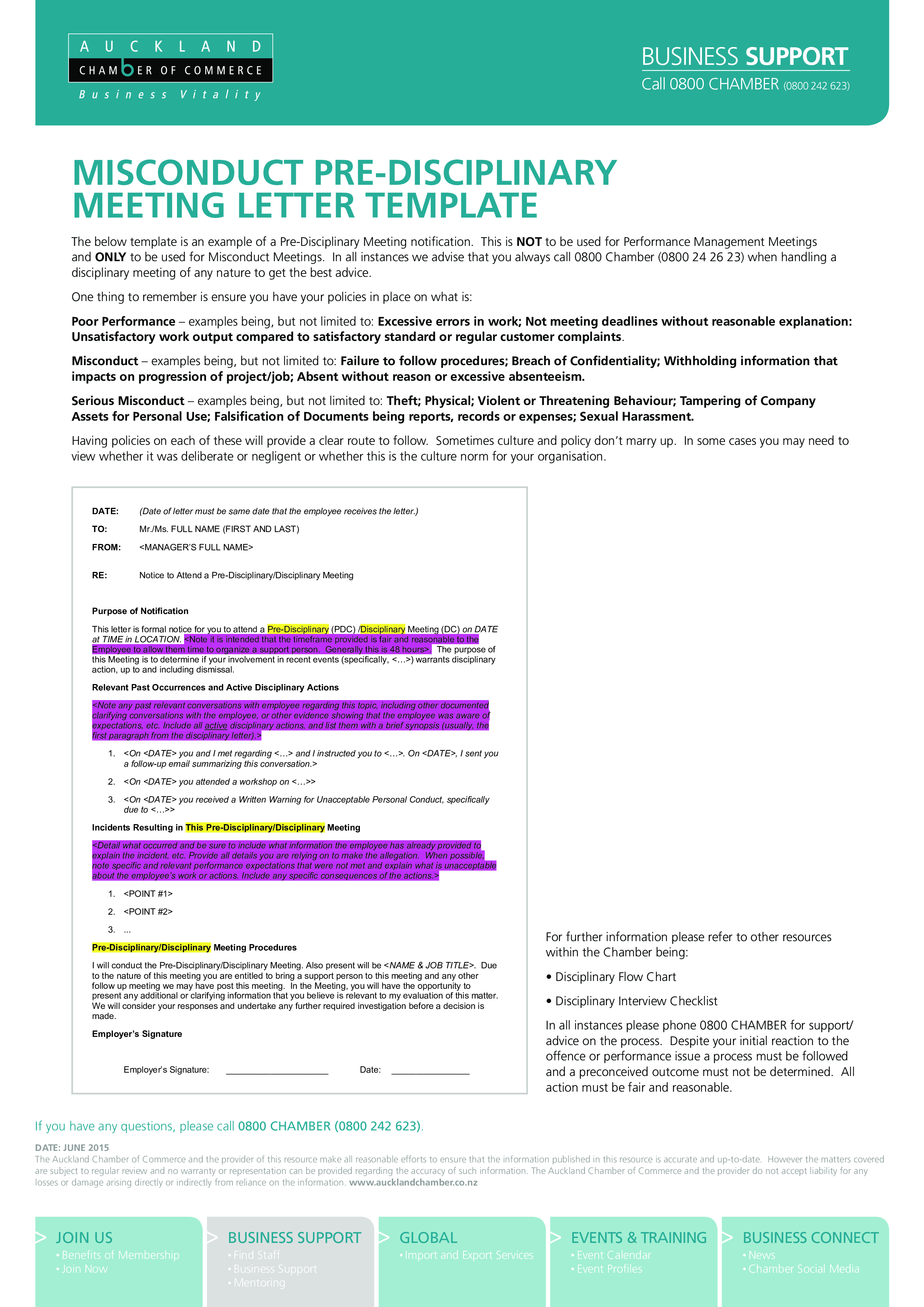 disciplinary meeting letter plantilla imagen principal