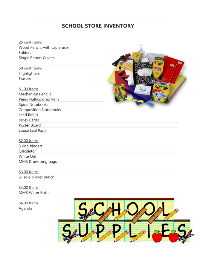school store inventory modèles