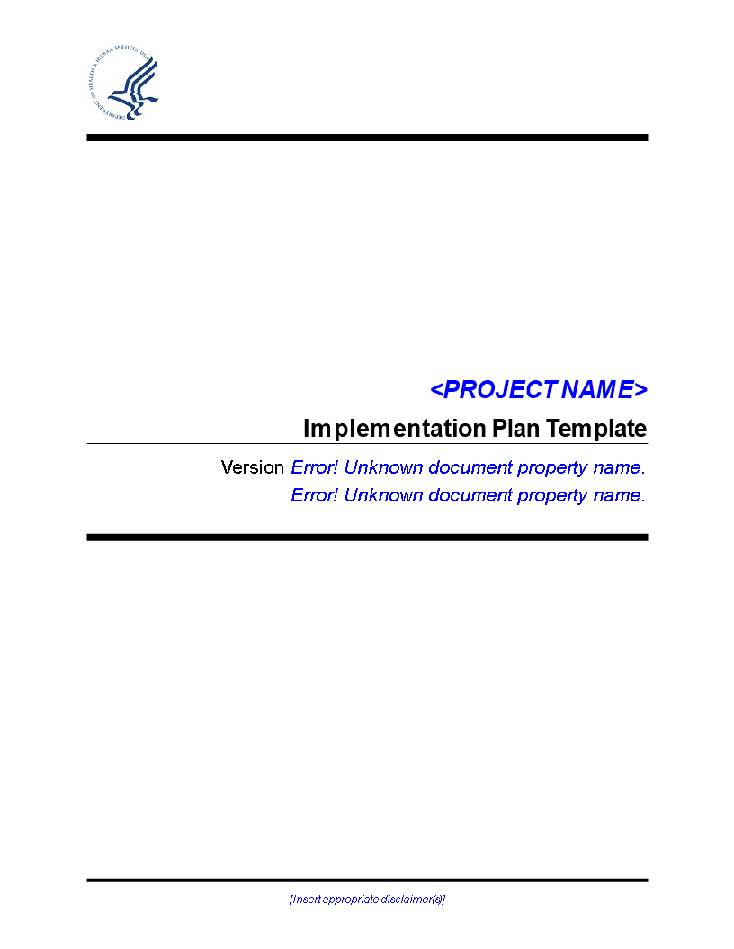 project implementation plan word modèles