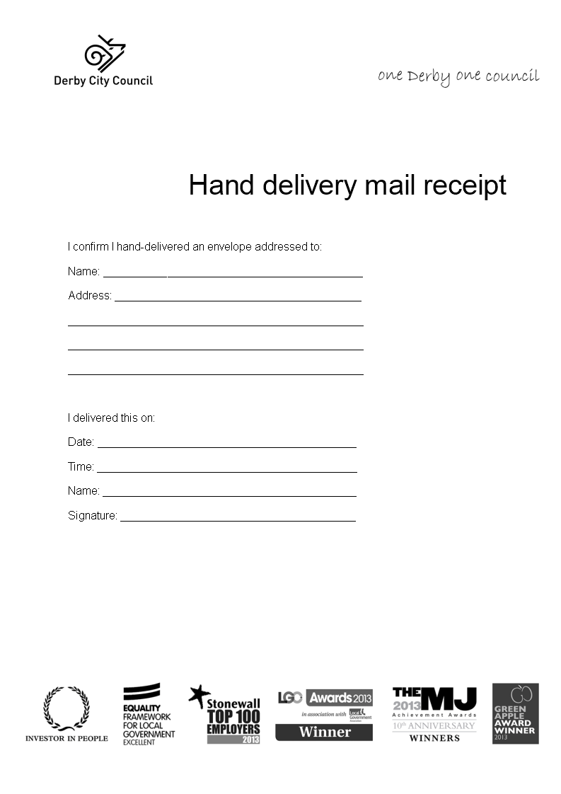 hand delivery template