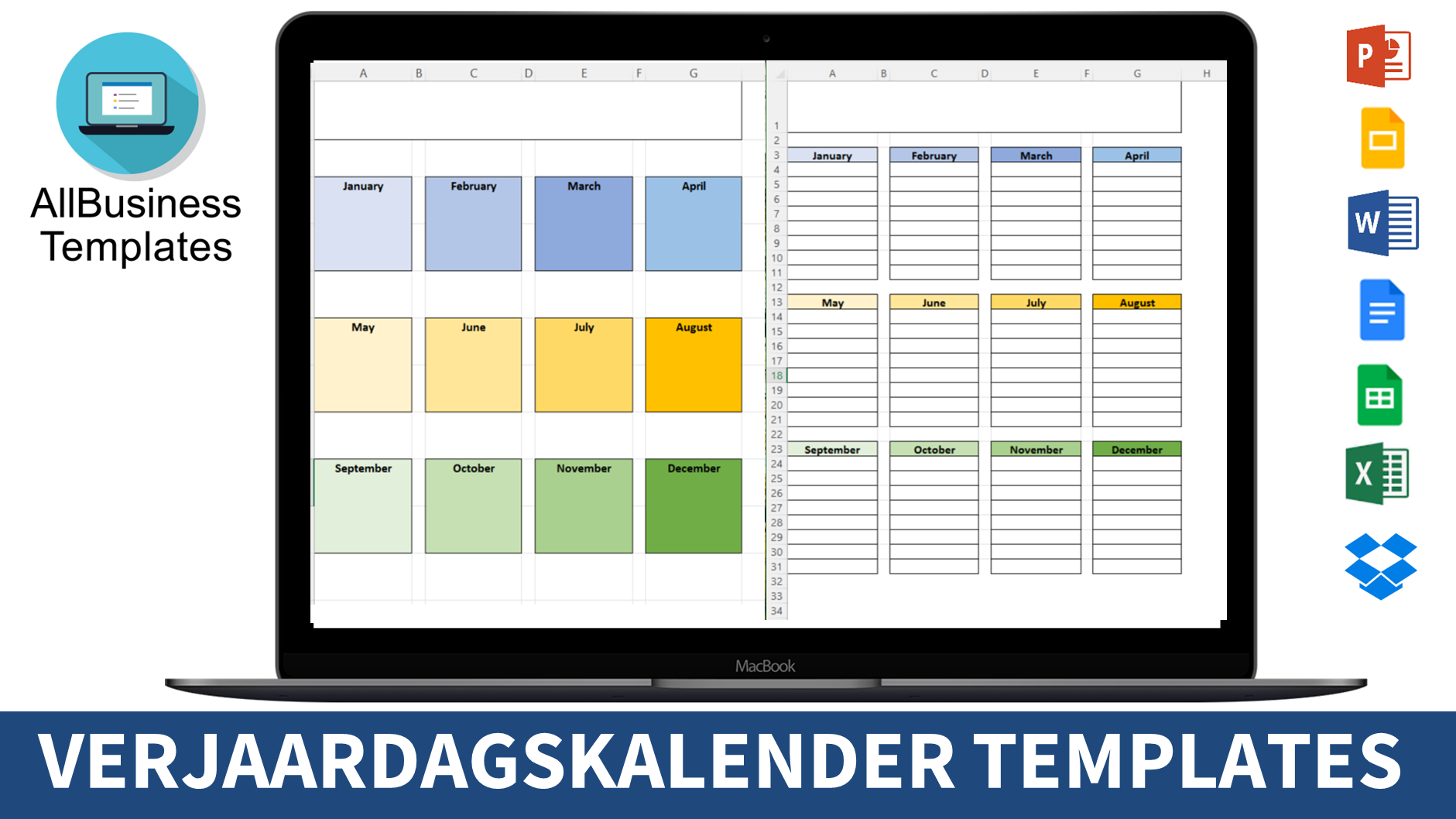 verjaardagskalender modèles