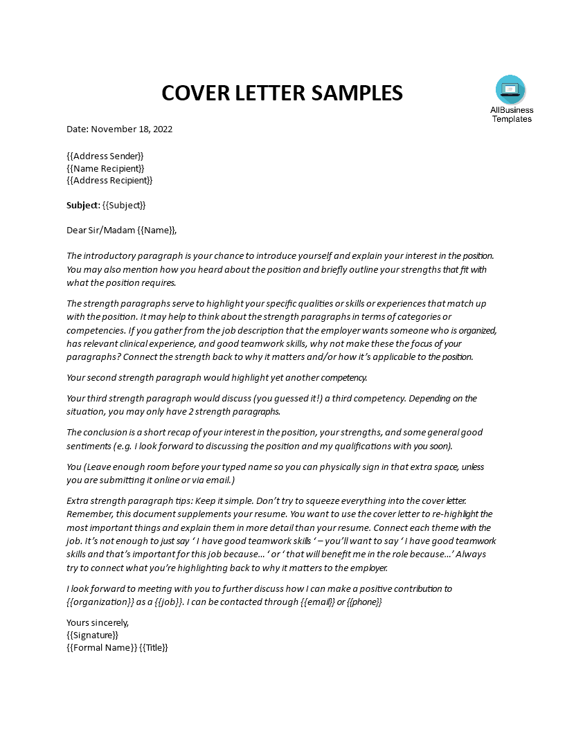 nursing application letter format modèles