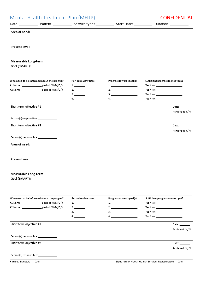 mental health treatment plan Hauptschablonenbild