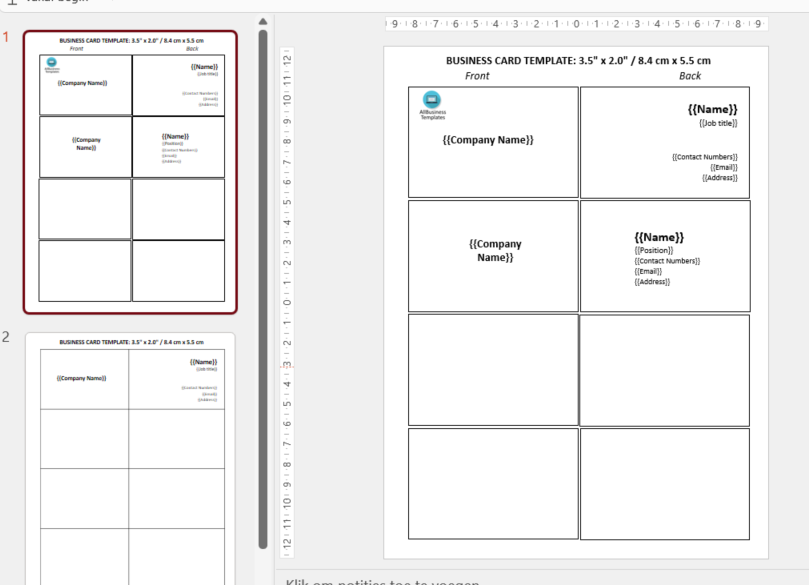 business card template template