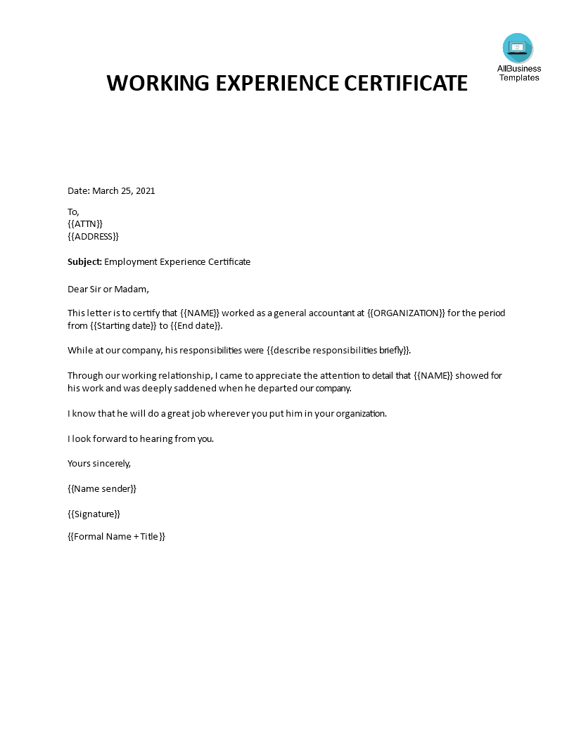 sample formal certification letter template