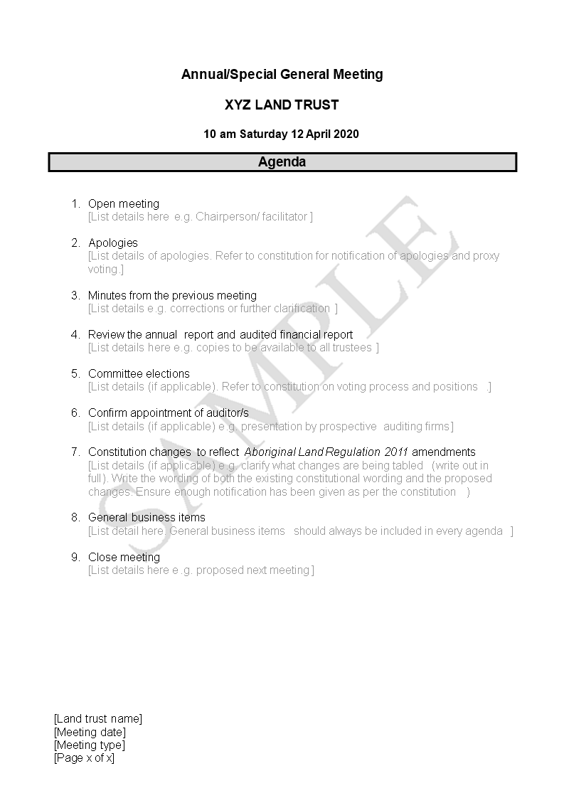 agenda outline template