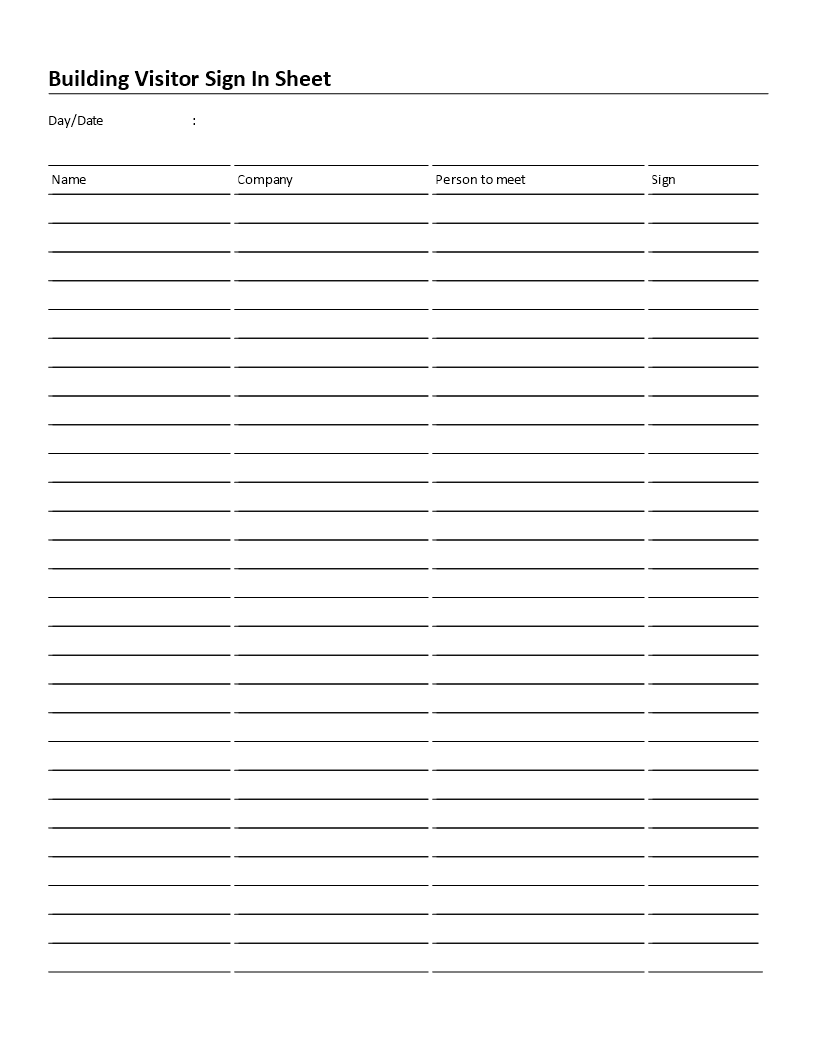 visitor log template Hauptschablonenbild