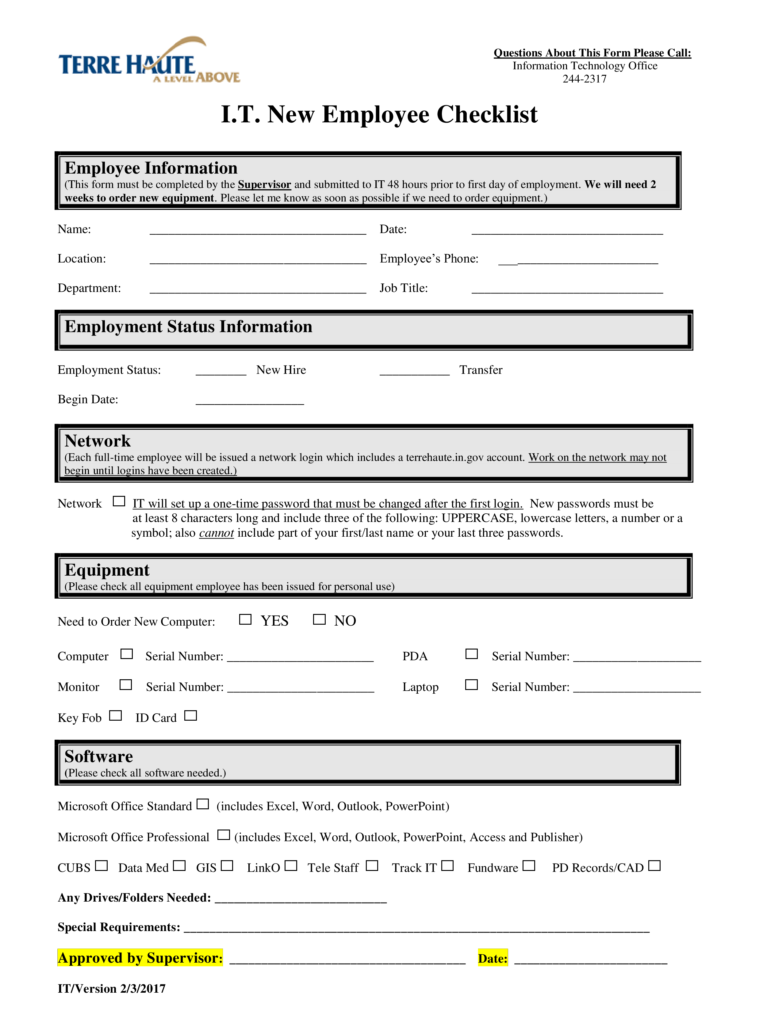 it new employee checklist modèles