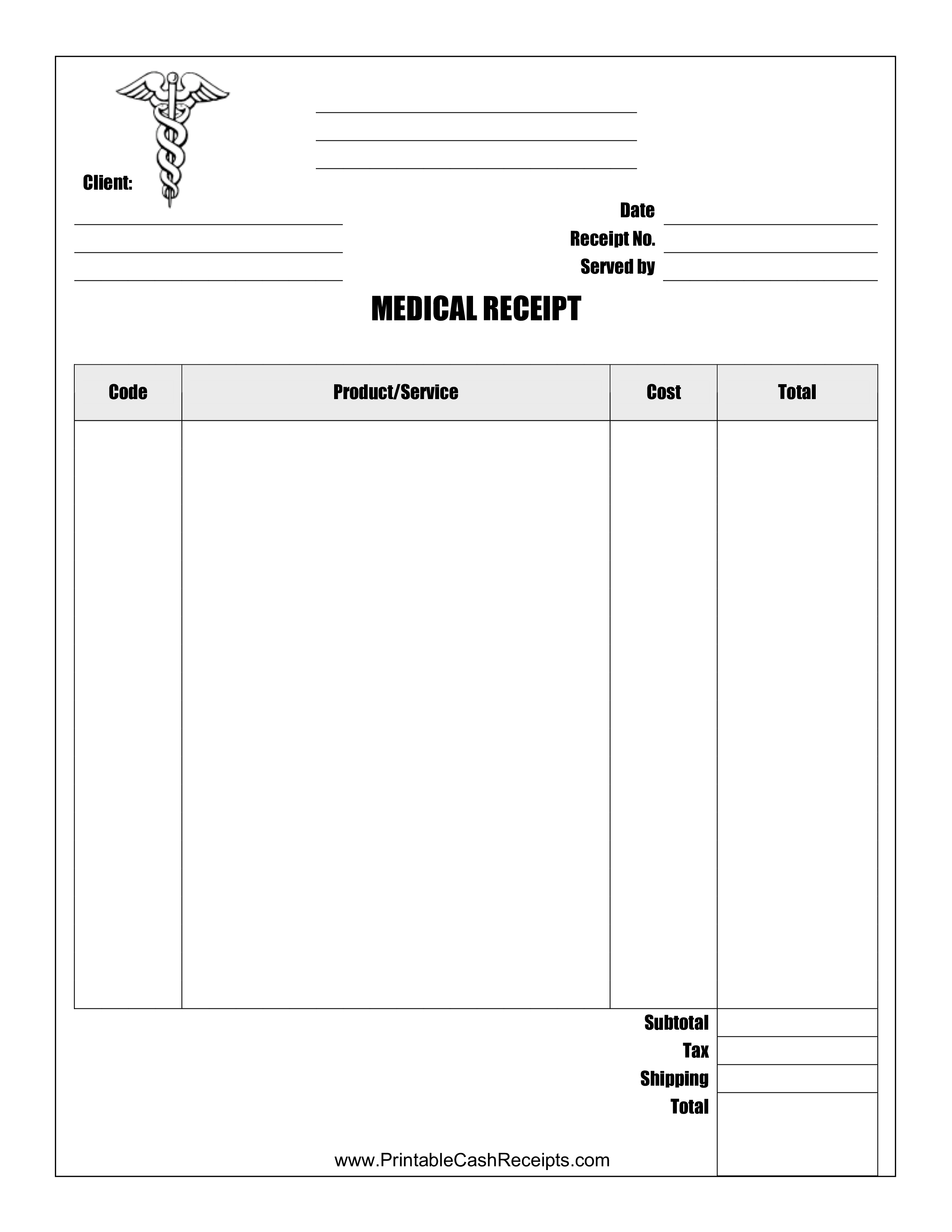 medical doctor receipt template