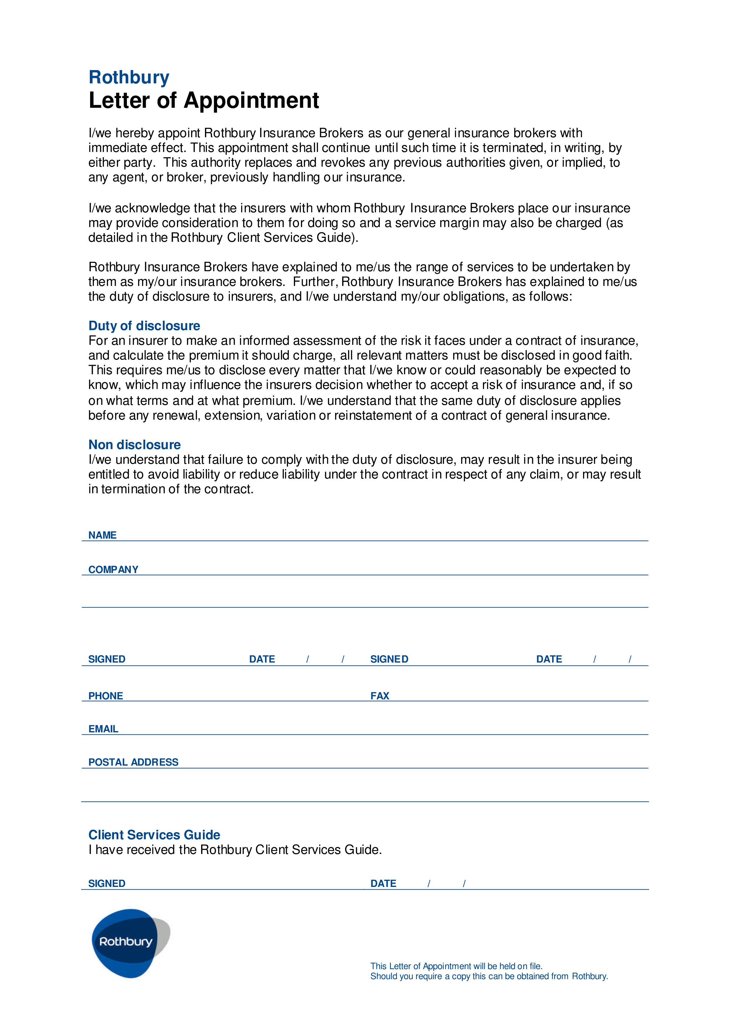 insurance company appointment letter plantilla imagen principal