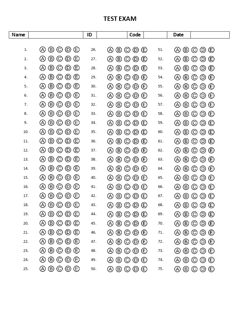 meerkeuze antwoordblad template voorbeeld afbeelding 