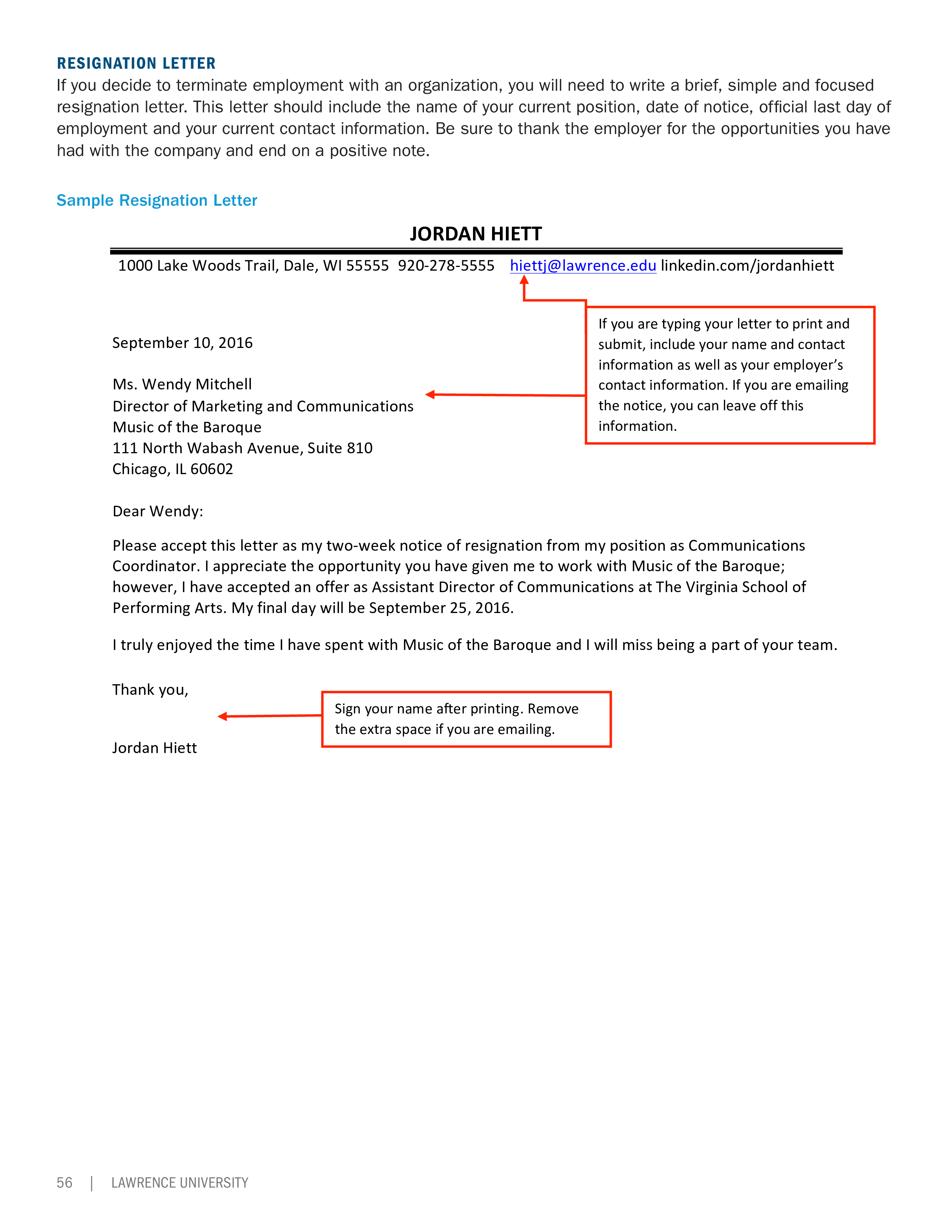 Resignation Letter to terminate employment main image