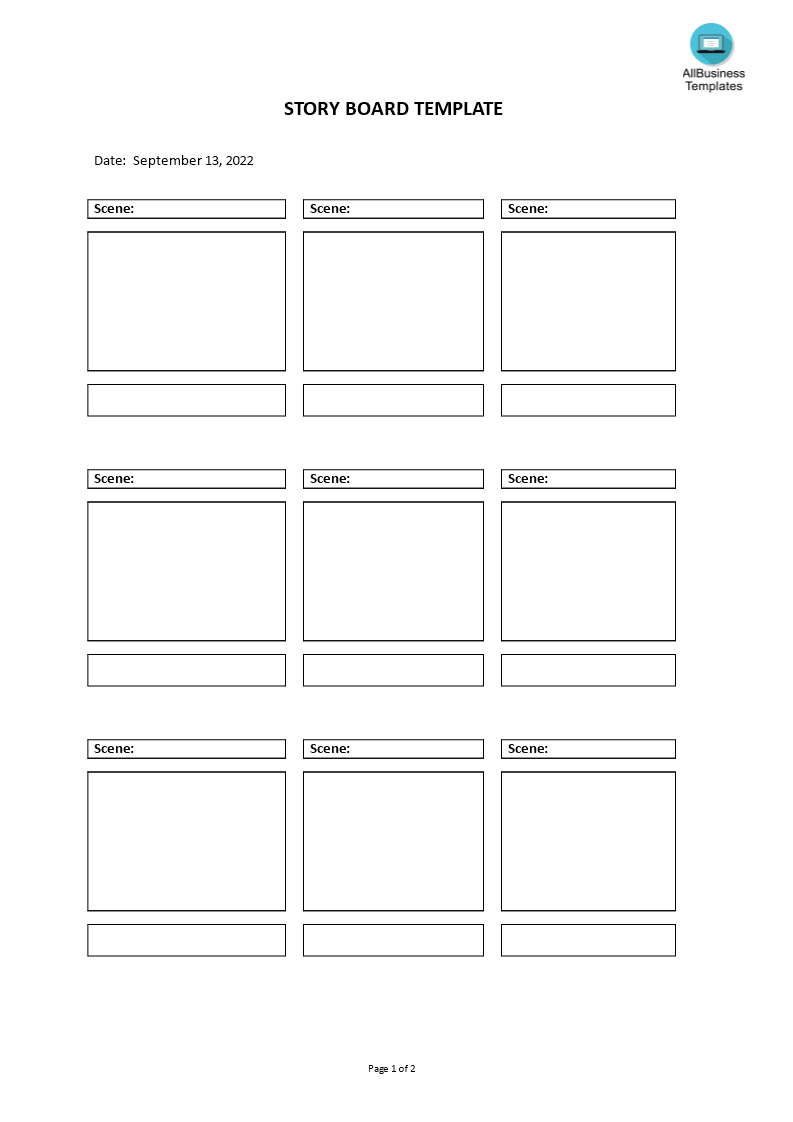 Story board template main image