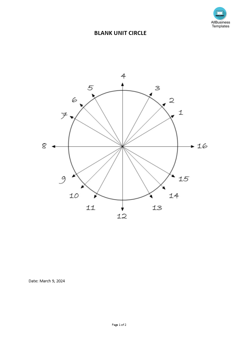blank unit circle Hauptschablonenbild