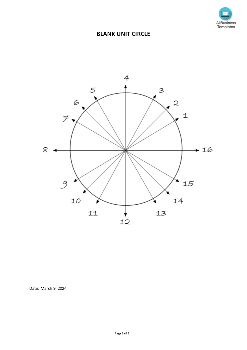 Blank Unit Circle 模板