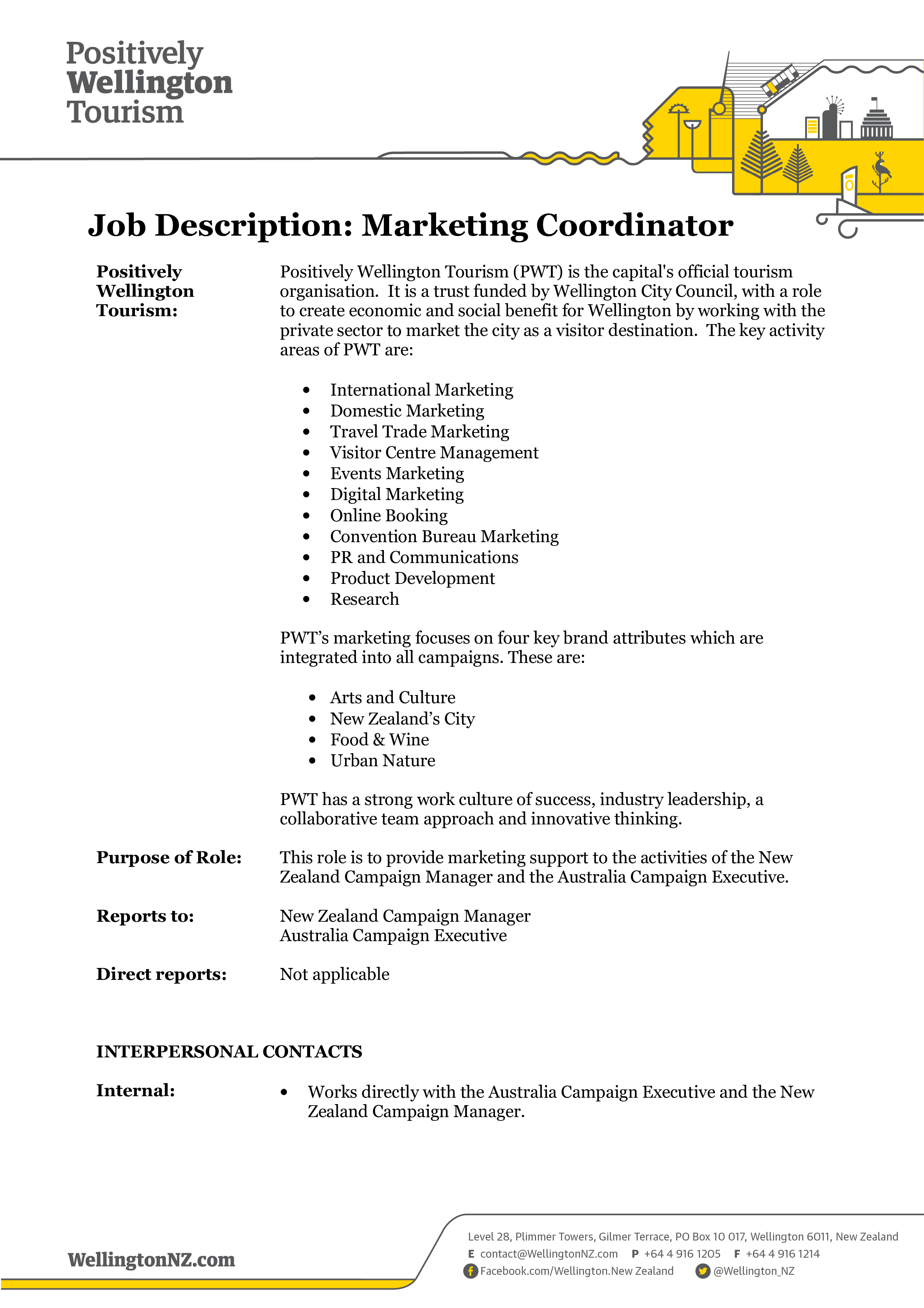 Nonprofit marketing coordinator job description