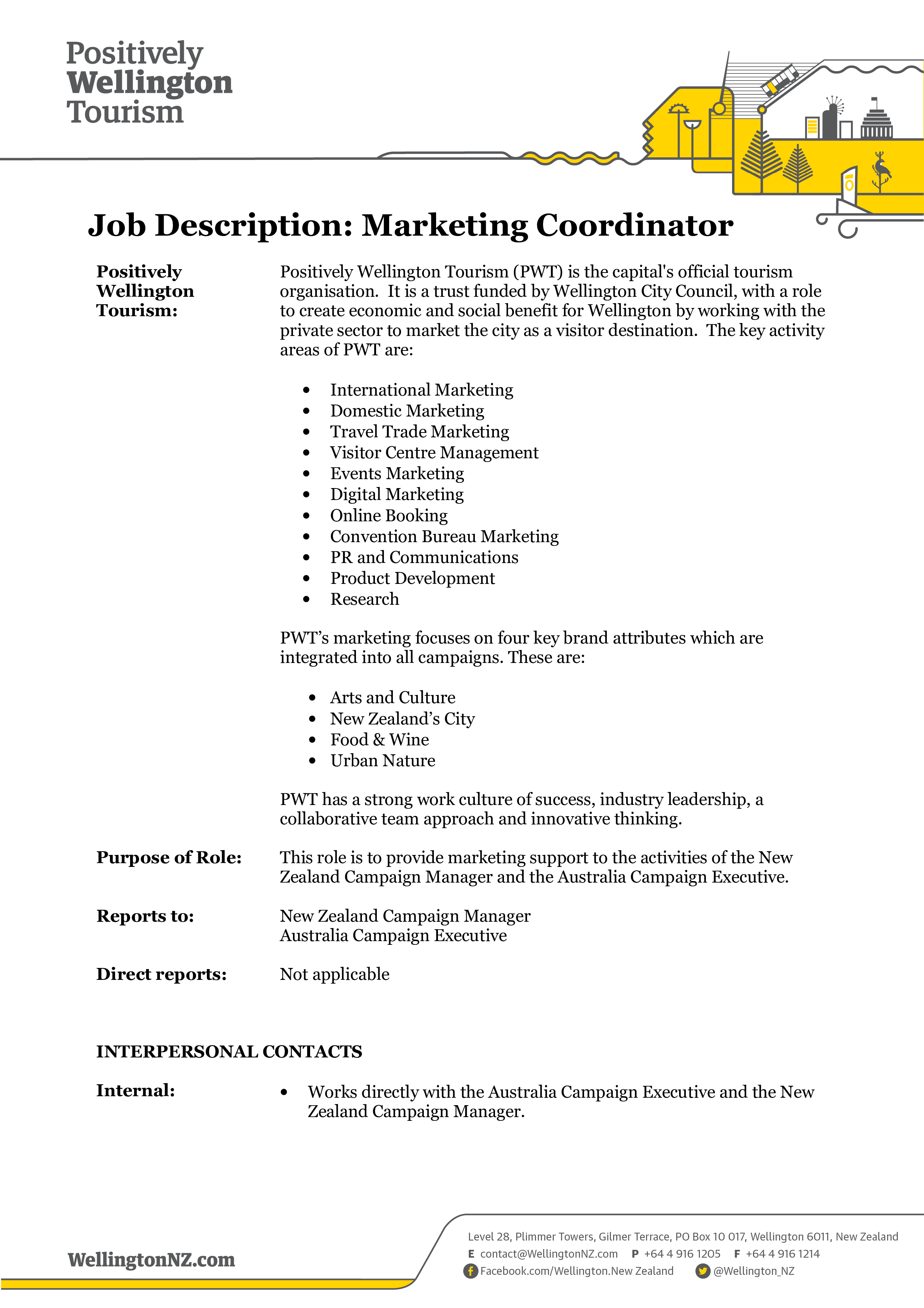 marketing coordinator job description template