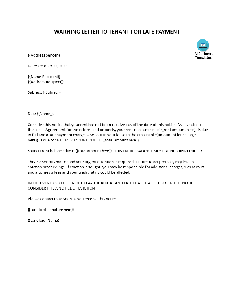 Warning Letter To Tenants from www.allbusinesstemplates.com