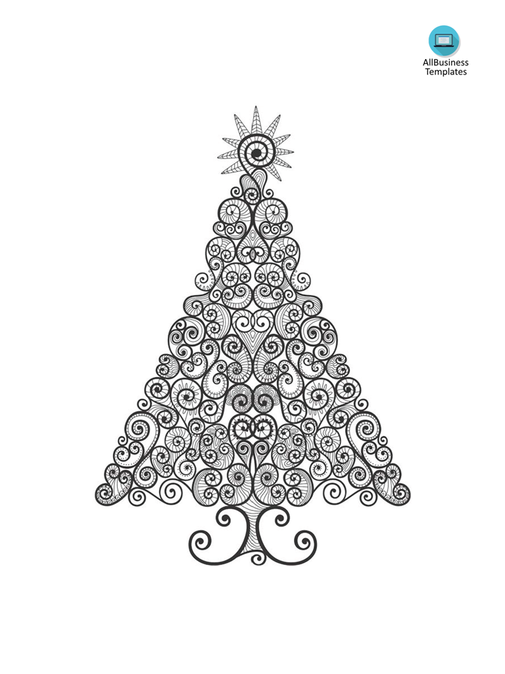 christmas coloring page for adults plantilla imagen principal