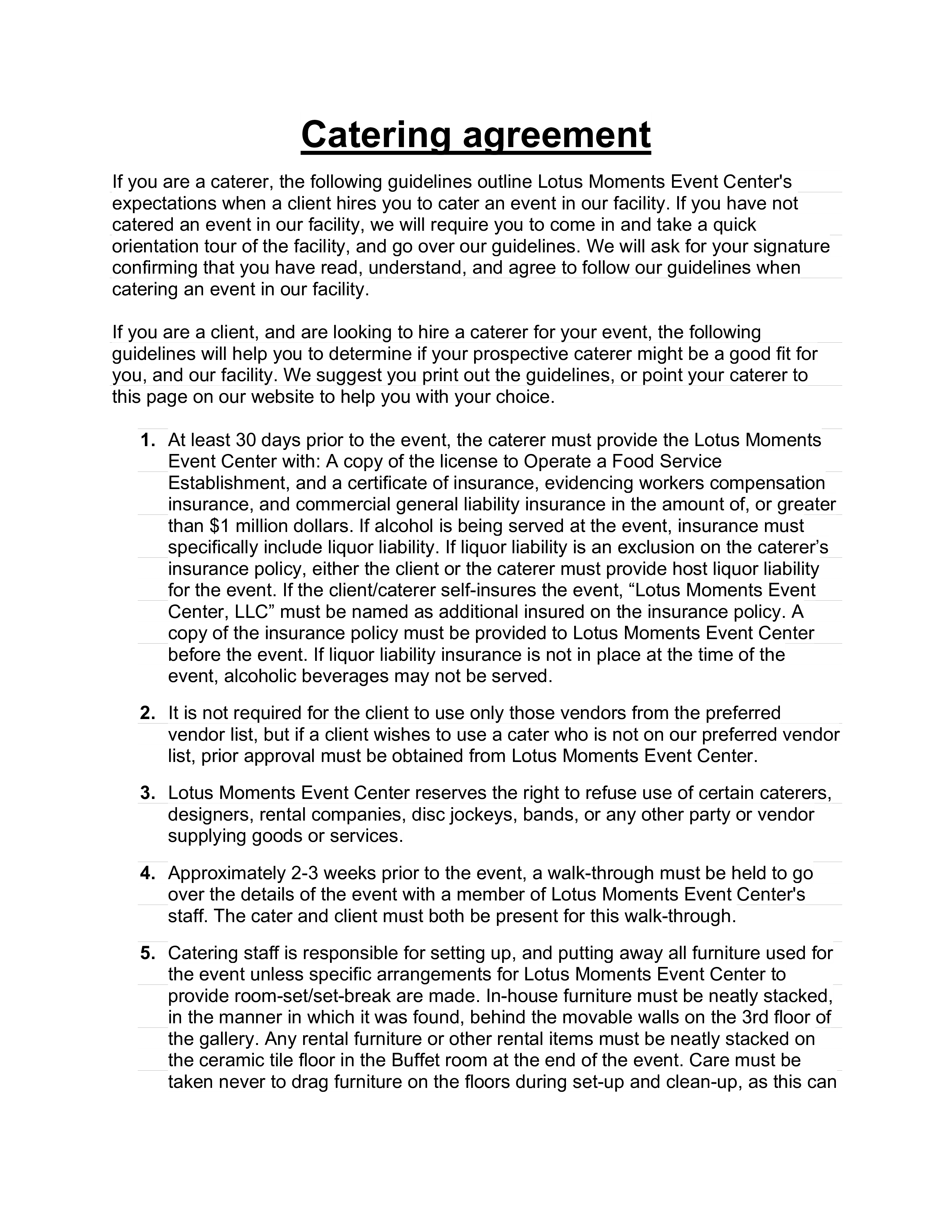 Kostenloses Event Catering Agreement For preferred vendor agreement template Kostenloses Event Catering Agreement For preferred vendor agreement template
