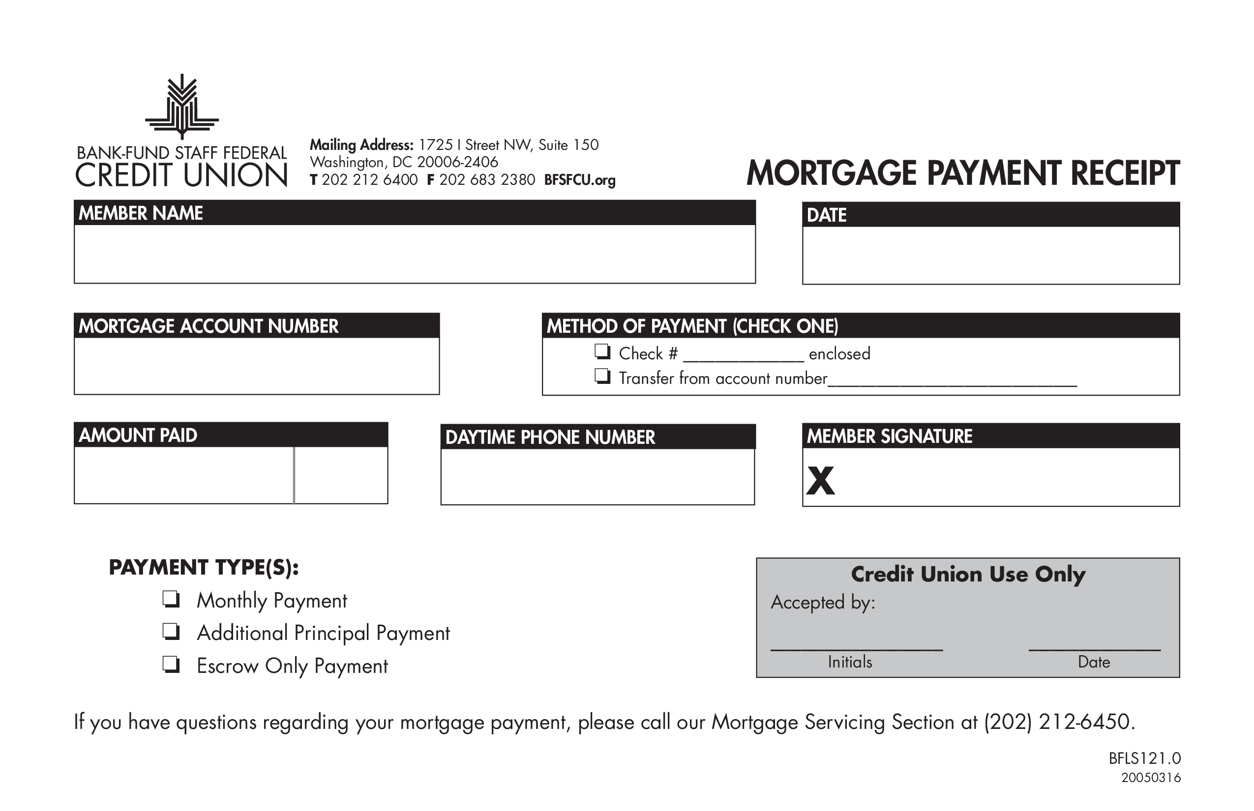 Mortgage Payment Receipt 模板