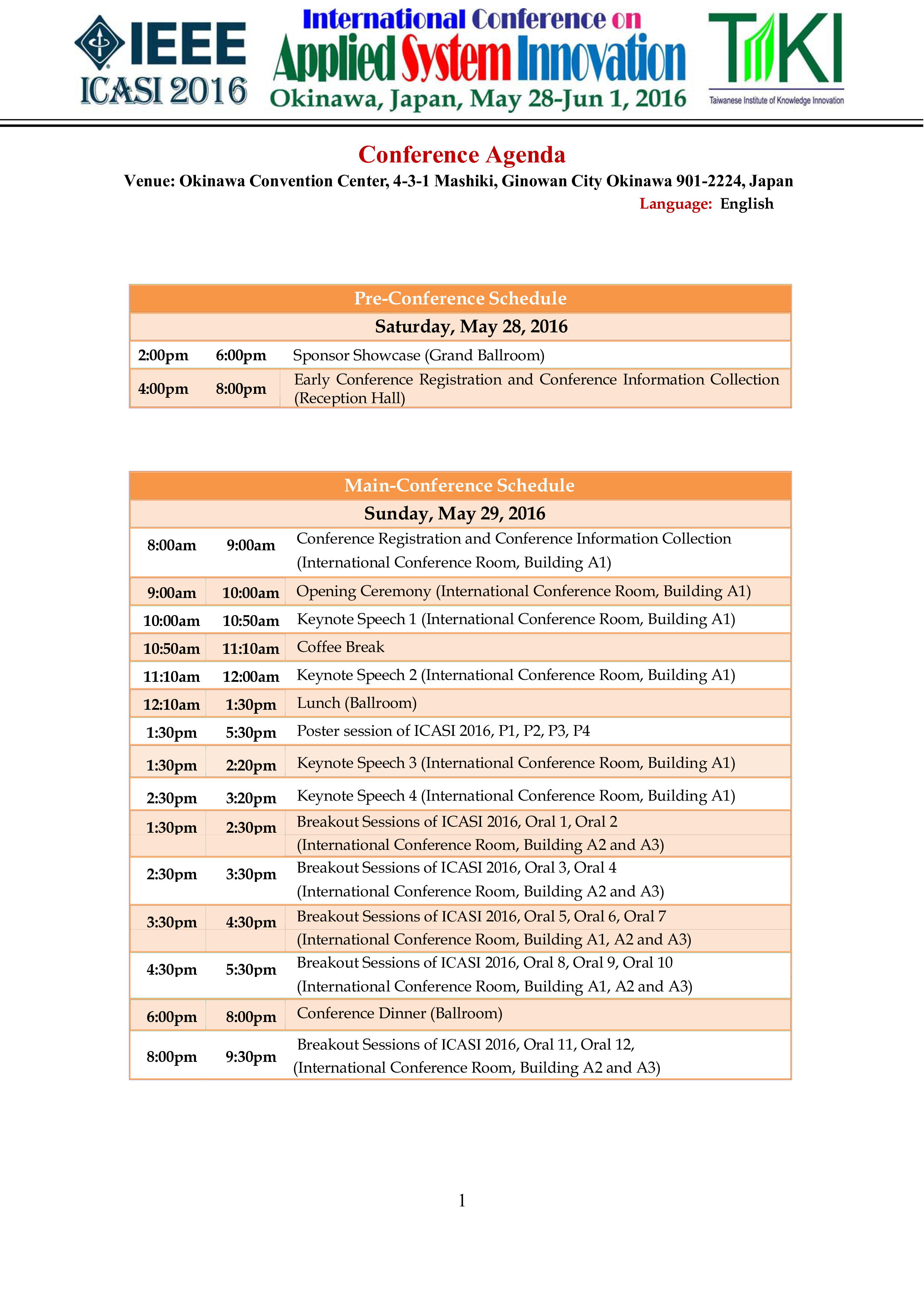 conference agenda format Hauptschablonenbild