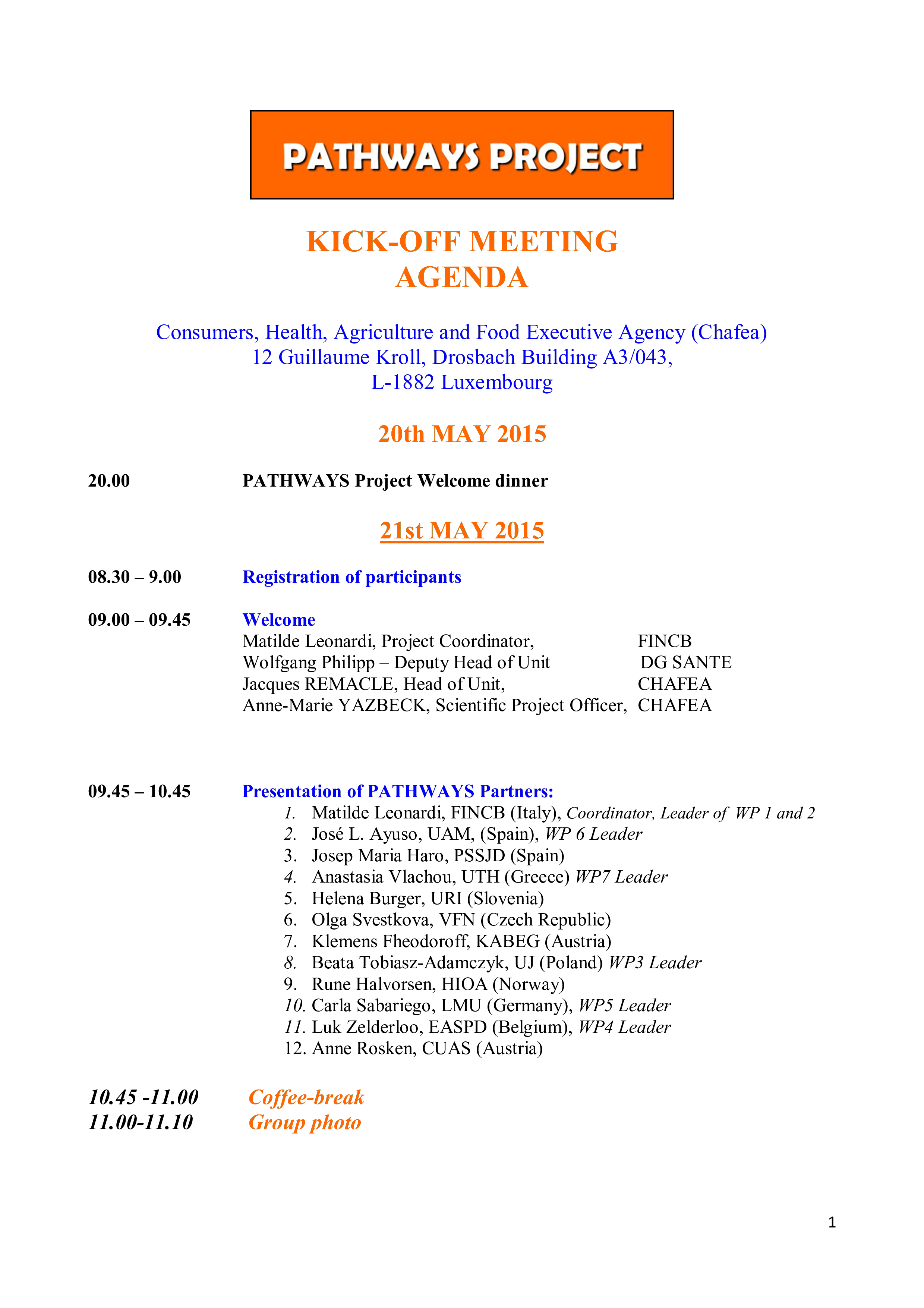 kick off meeting agenda for project template