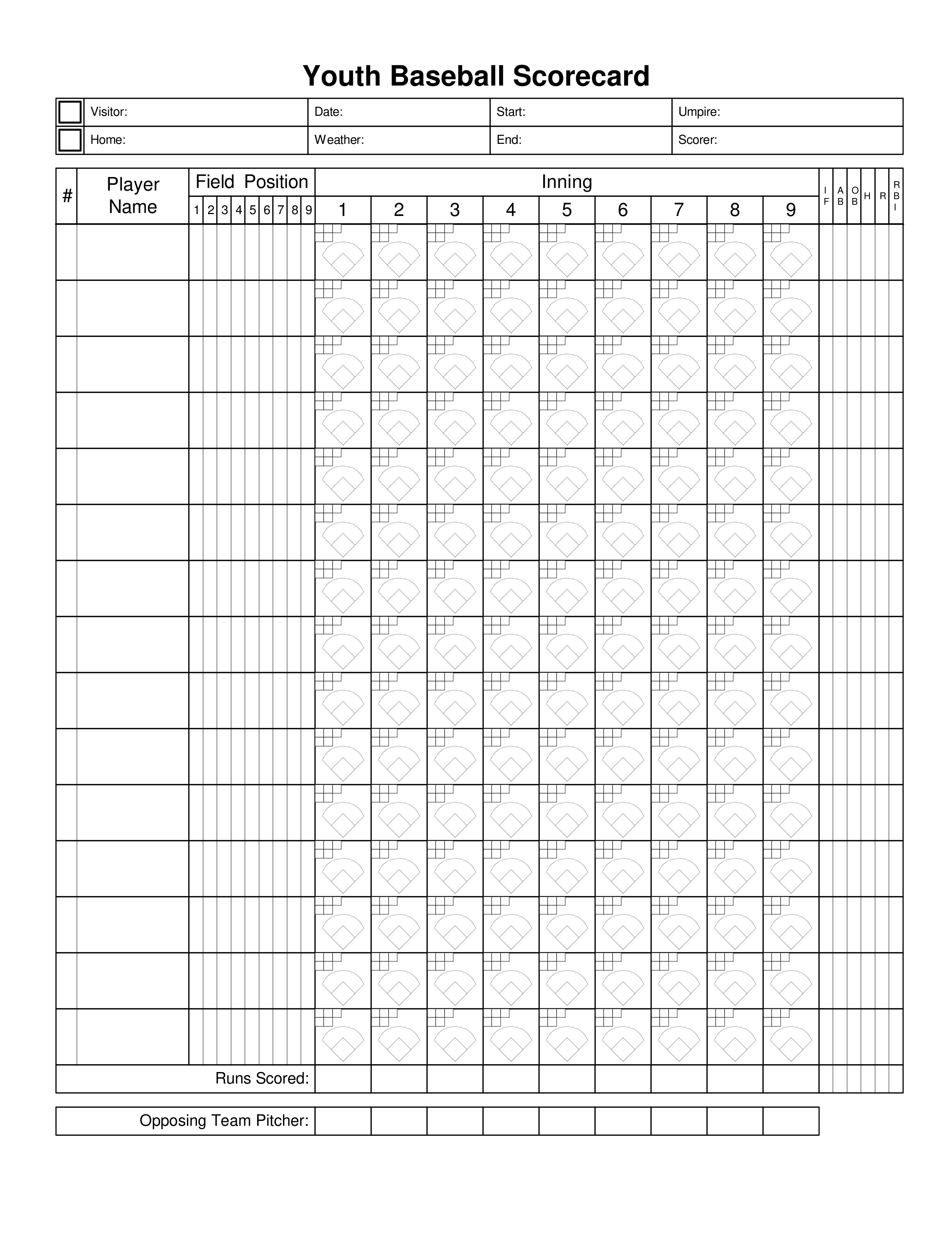 Baseball Score Sheets To Print