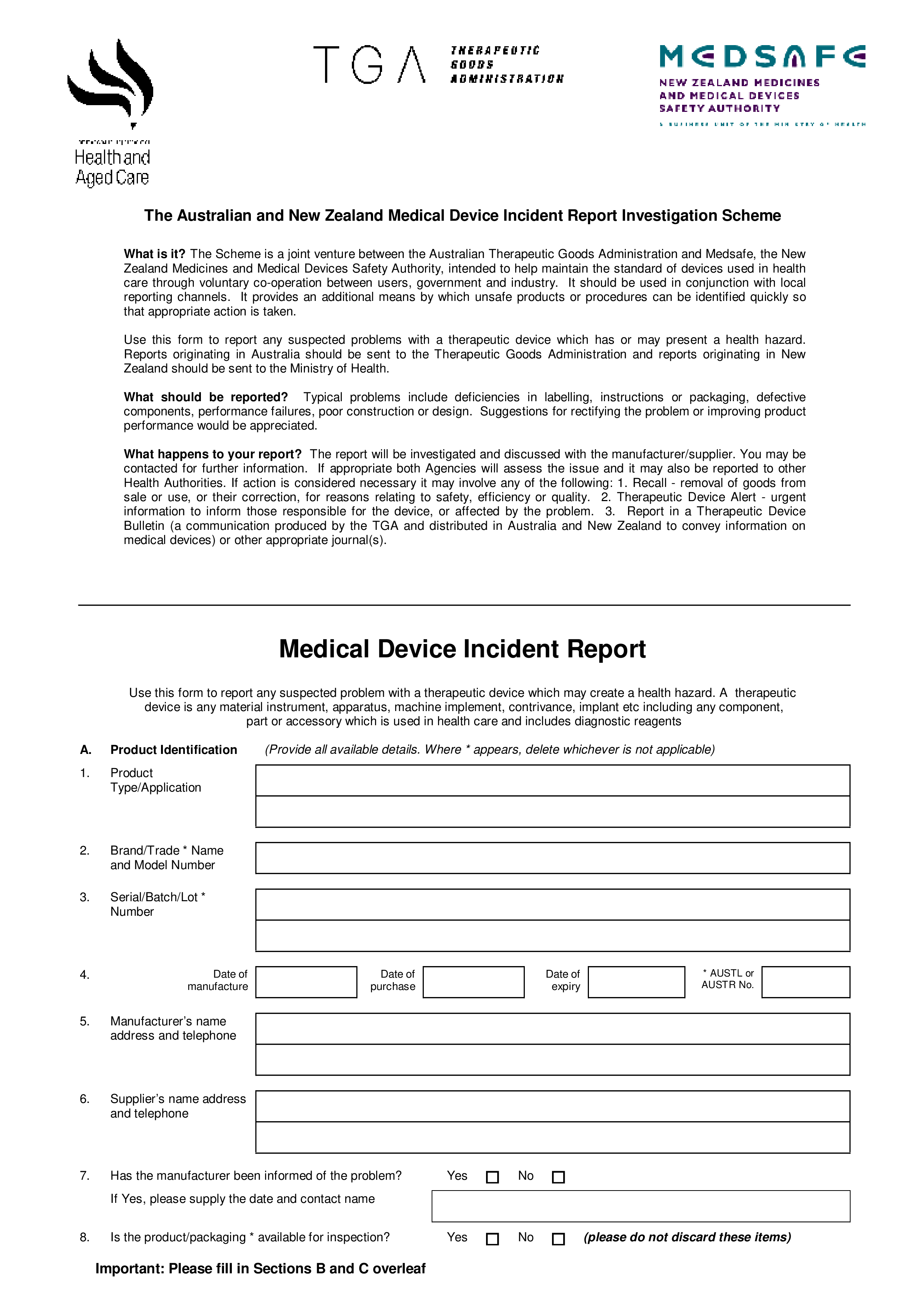 medical device incident report sample Hauptschablonenbild