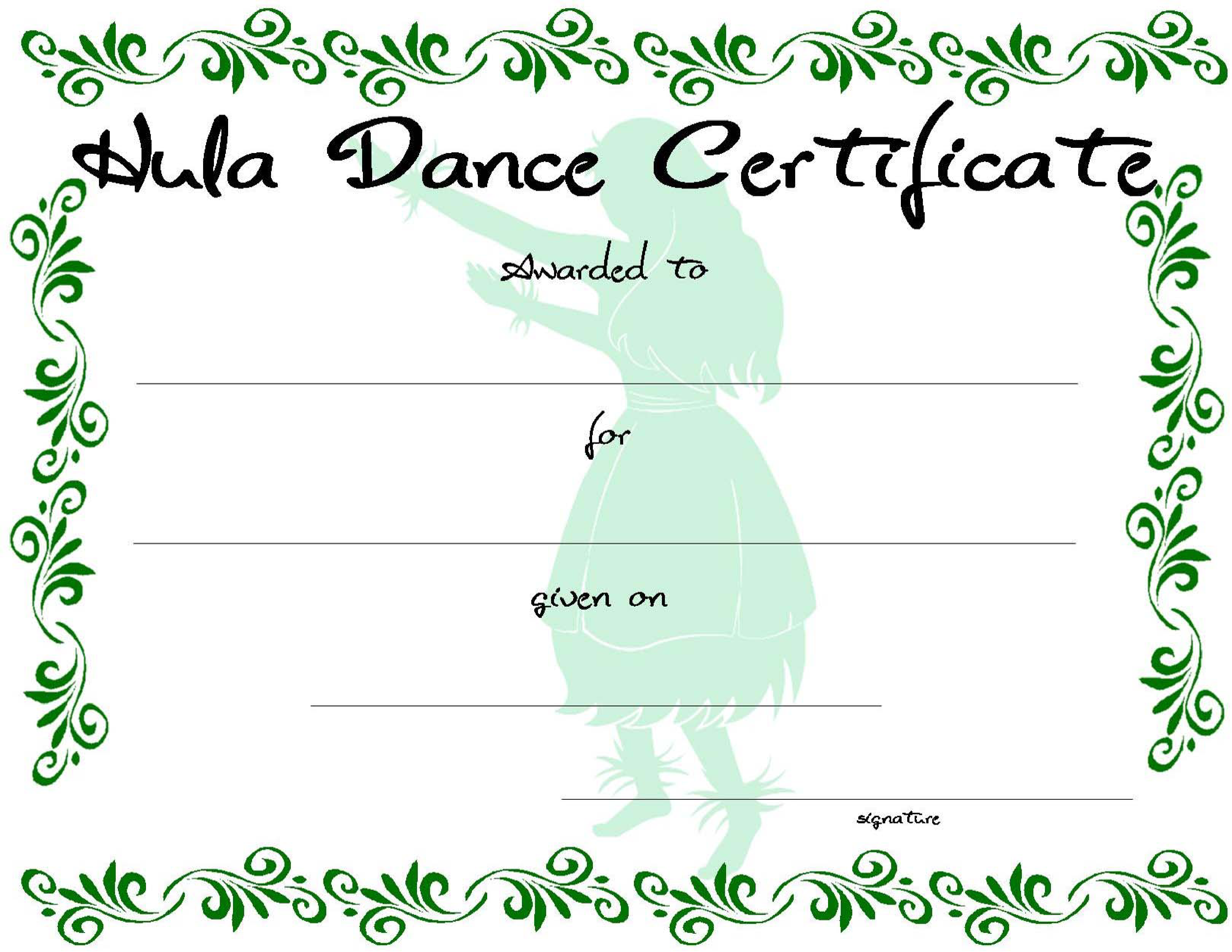 Dance Certificate main image