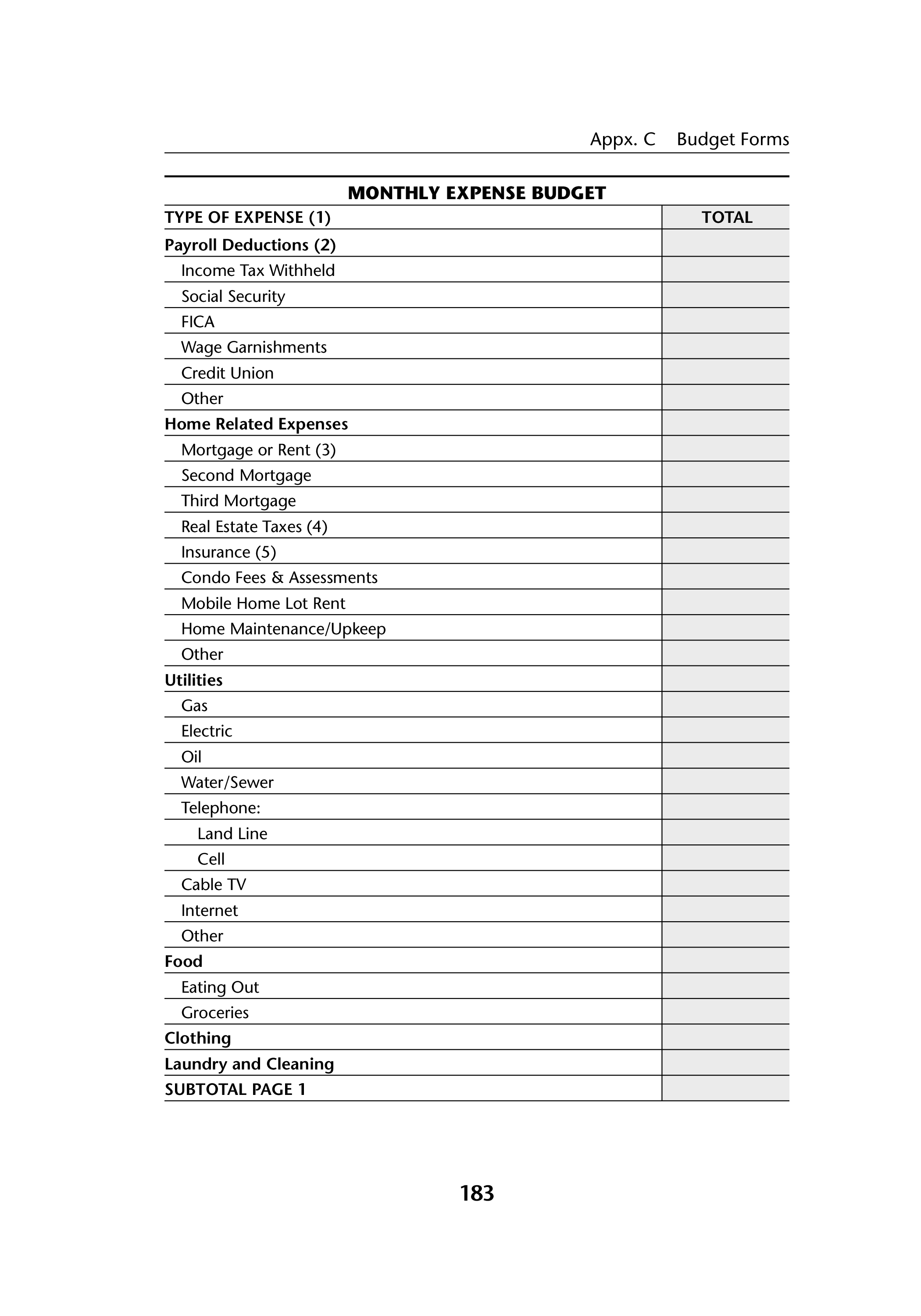 company expense budget template