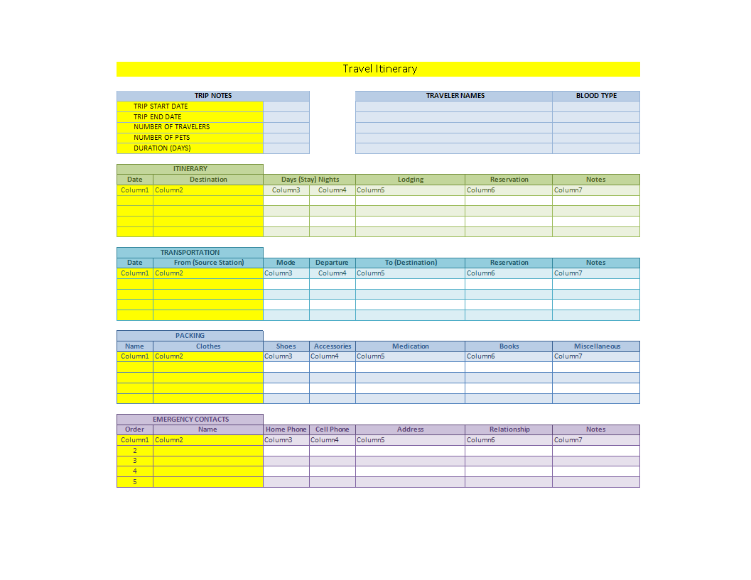 itinerary planned route Hauptschablonenbild