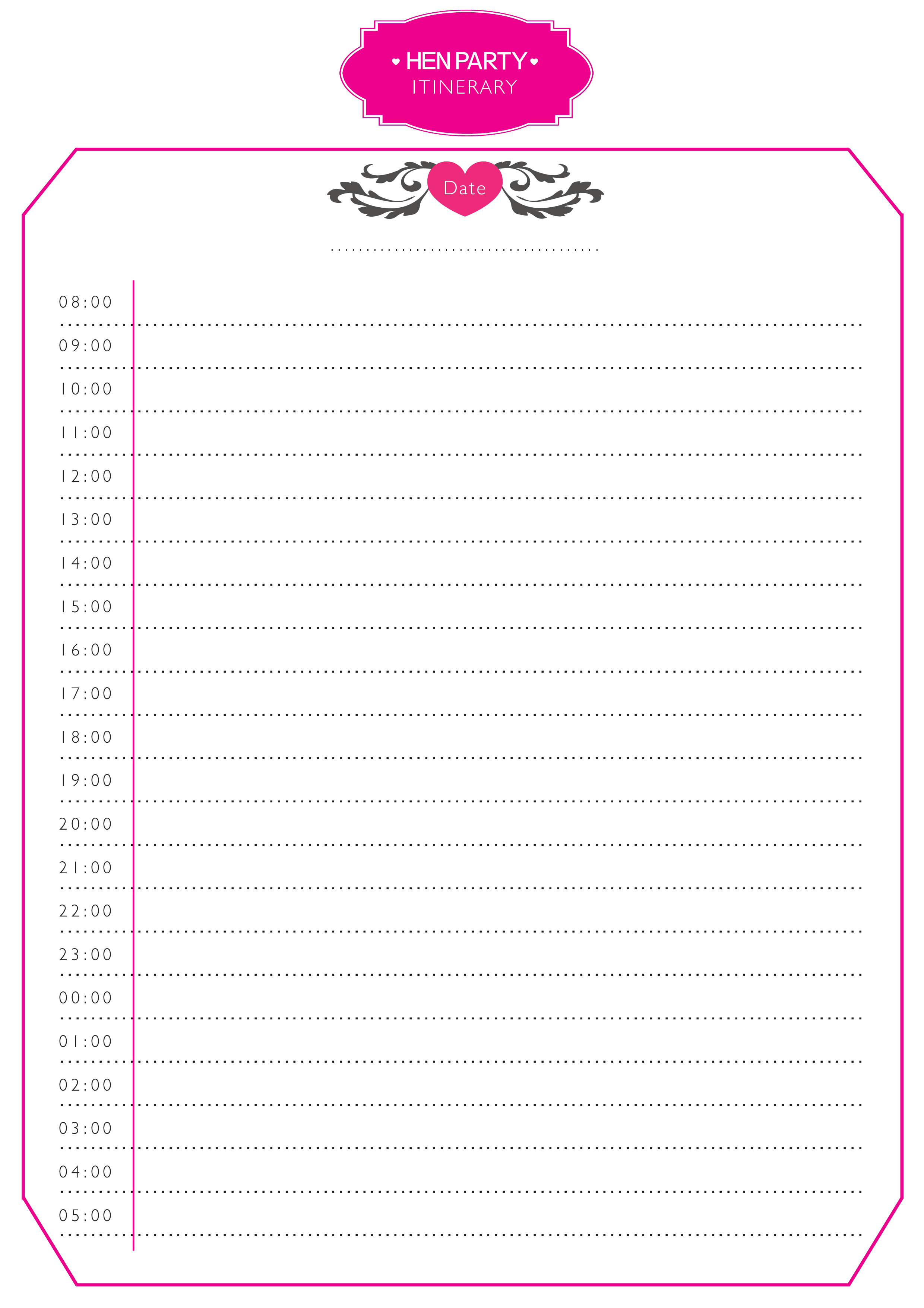 1-day party itinerary sample Hauptschablonenbild