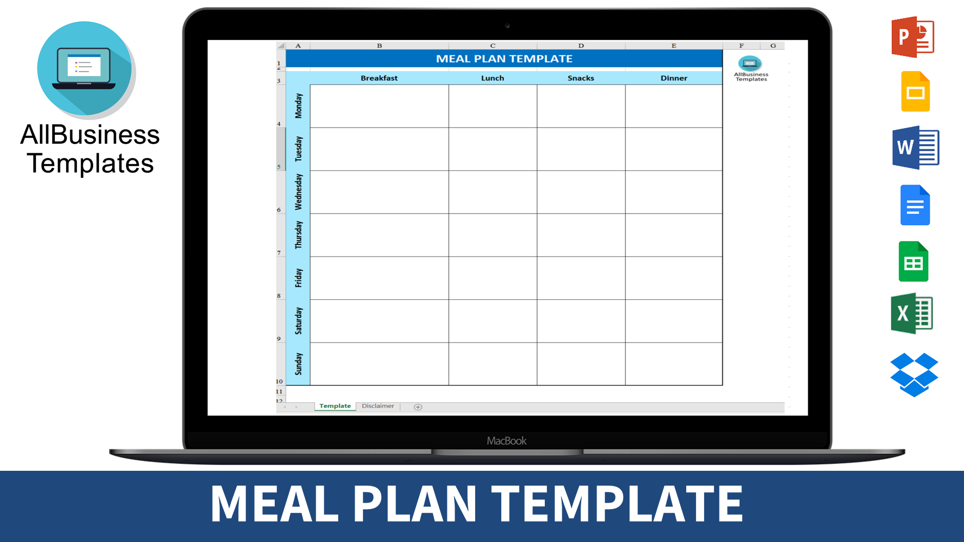 Weekly Meal Plan 模板