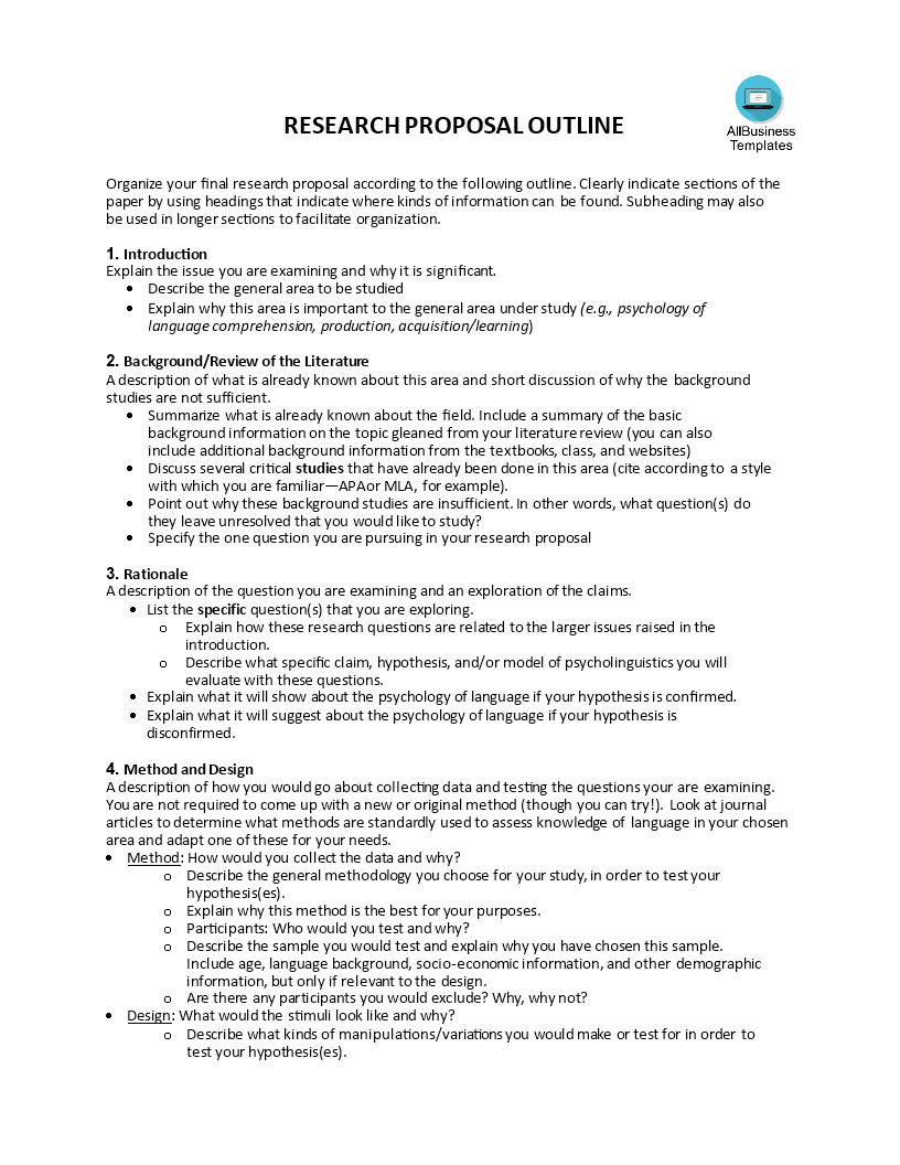 research proposal outline example voorbeeld afbeelding 