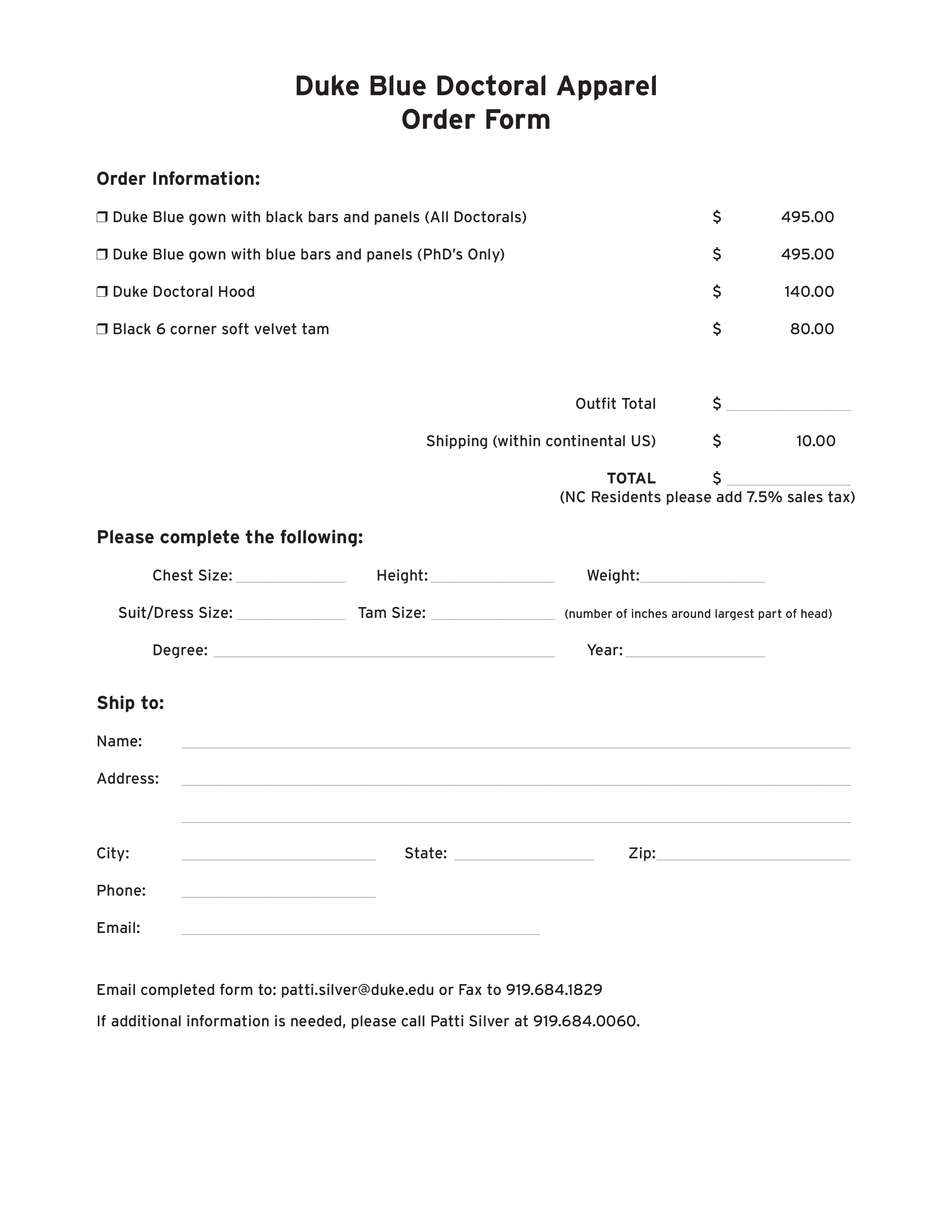 apparel custom order form voorbeeld afbeelding 