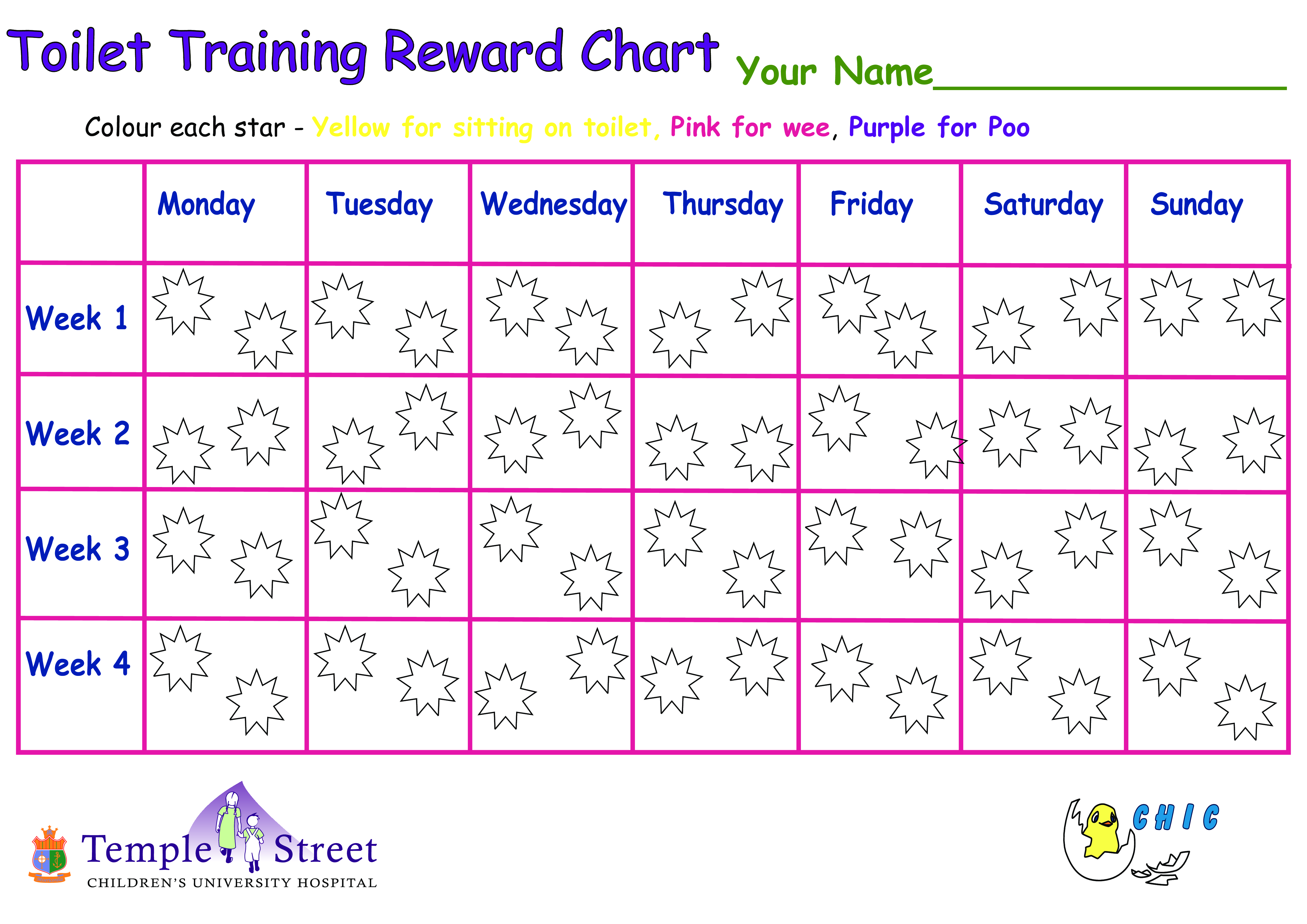 training chart template