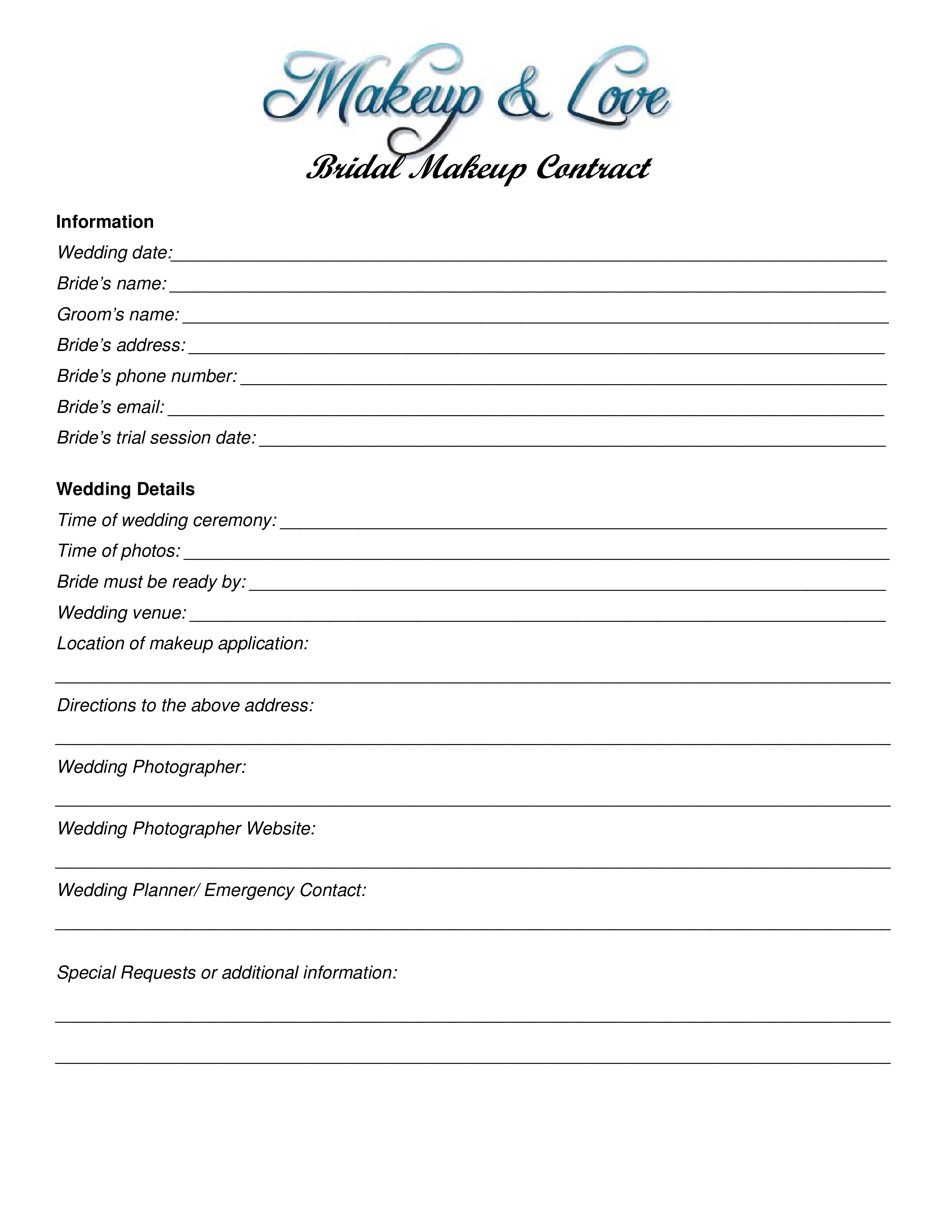 Makeup Contract Template 9 Things You Should Do In Makeup