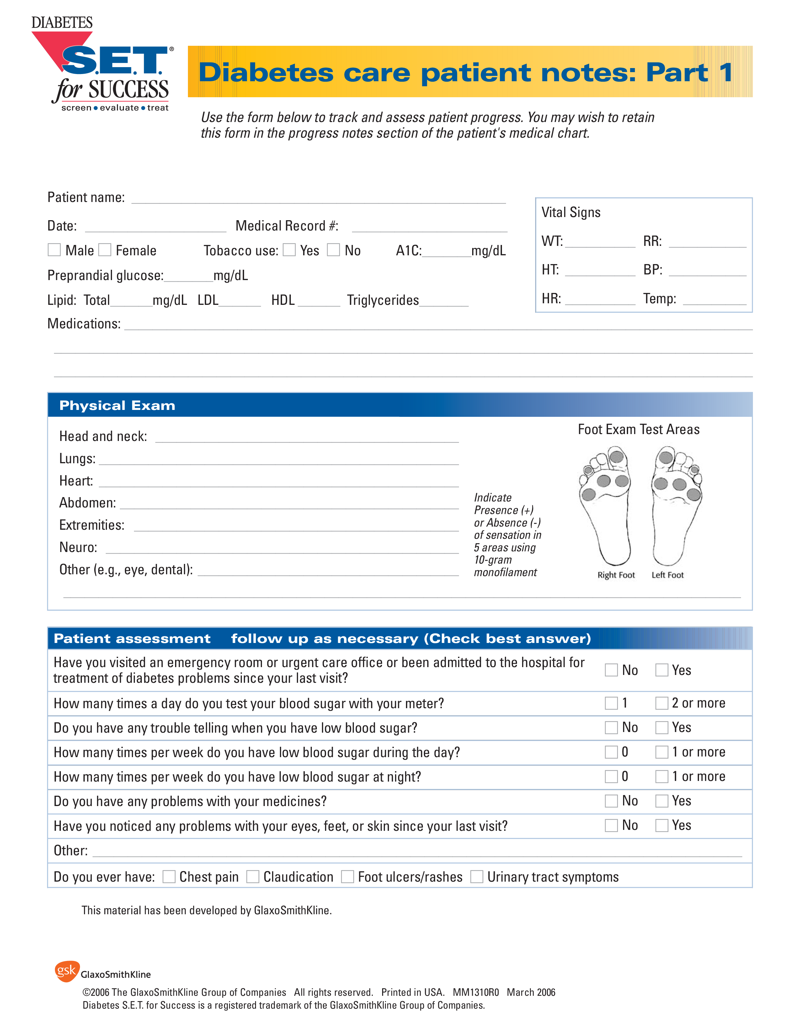 Diabetes Care Note 模板