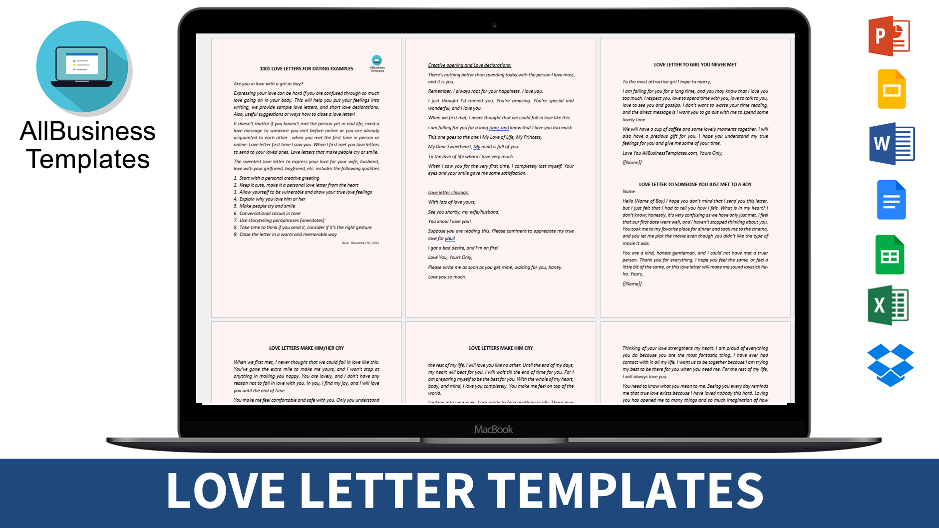 love letter samples template