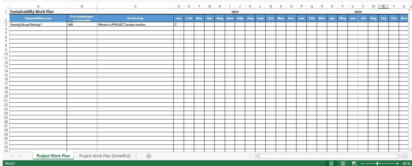 project work plan in excel modèles