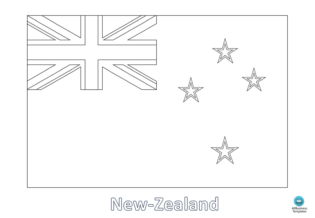 new zealand flag color sheet template