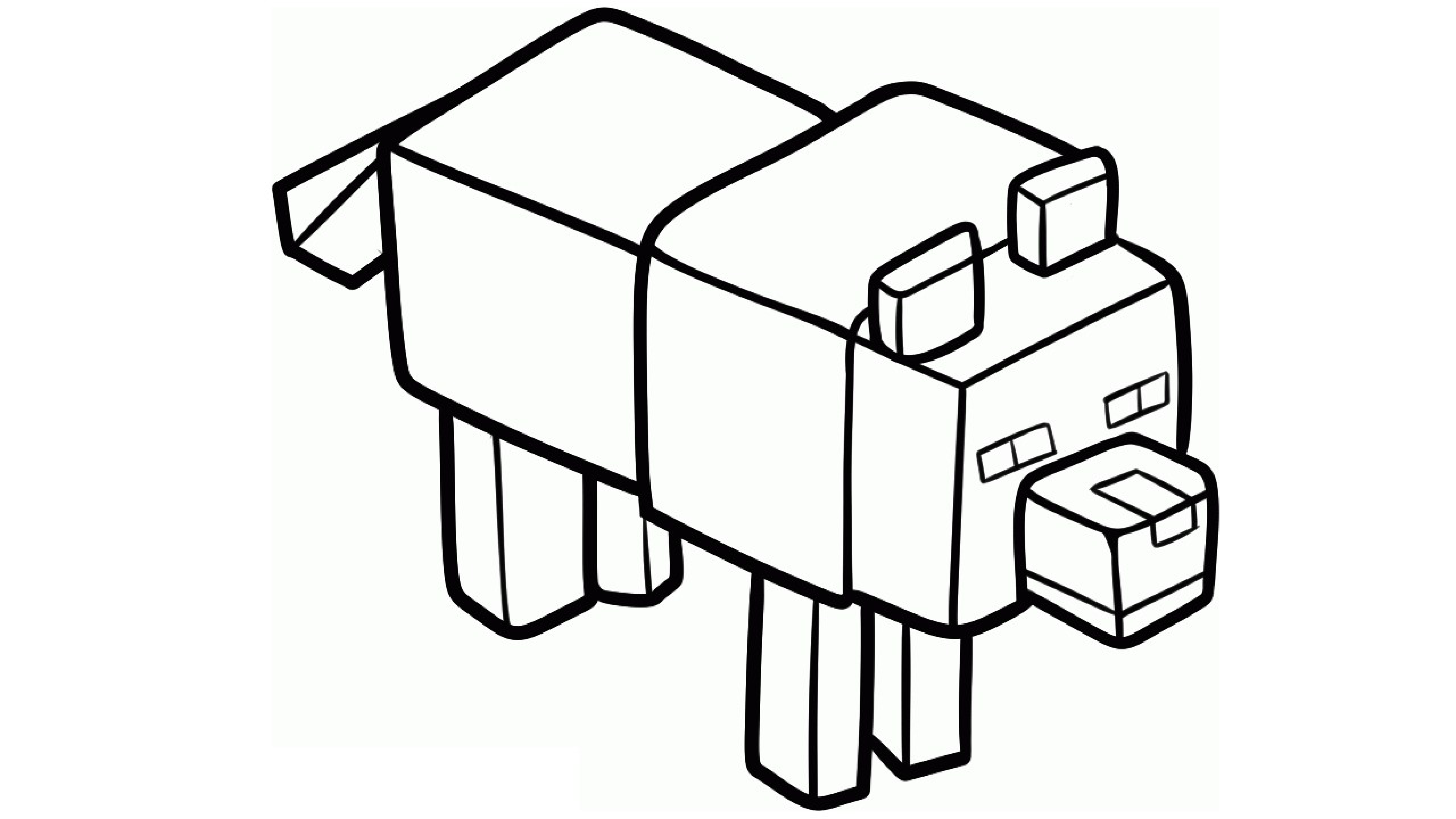 Minecraft Wolf Coloring Page main image
