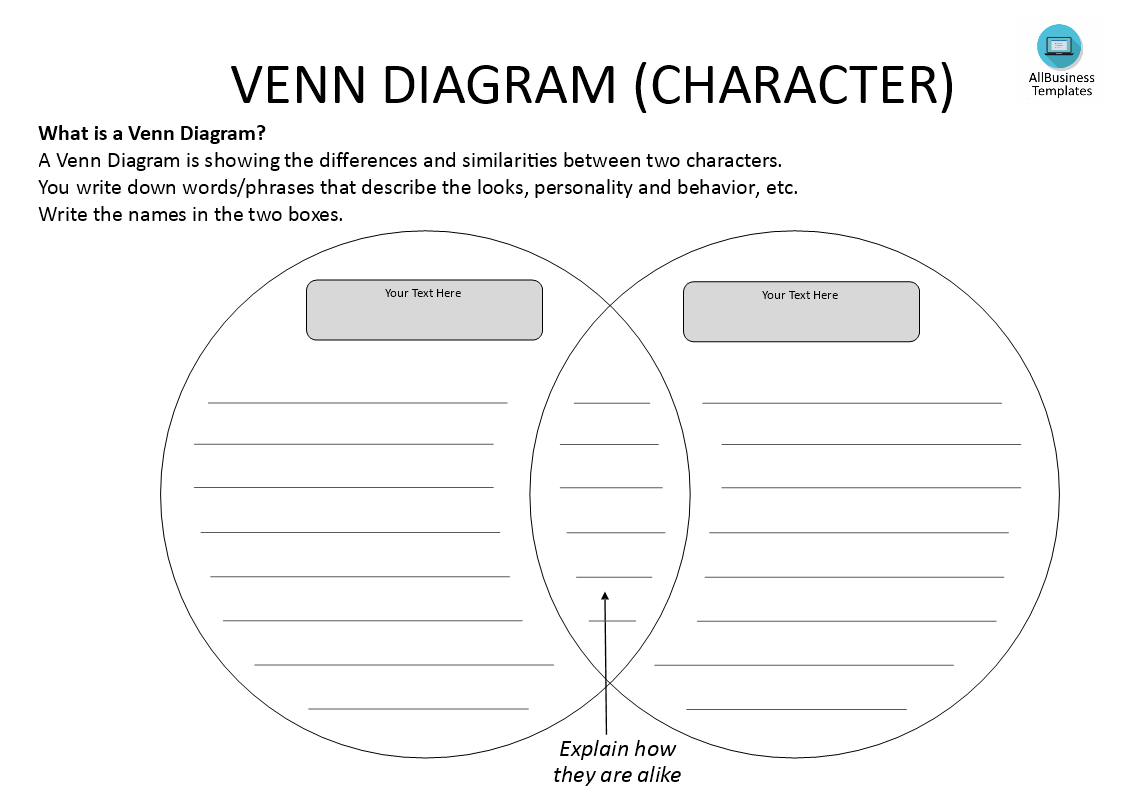 venn diagram template with lining voorbeeld afbeelding 