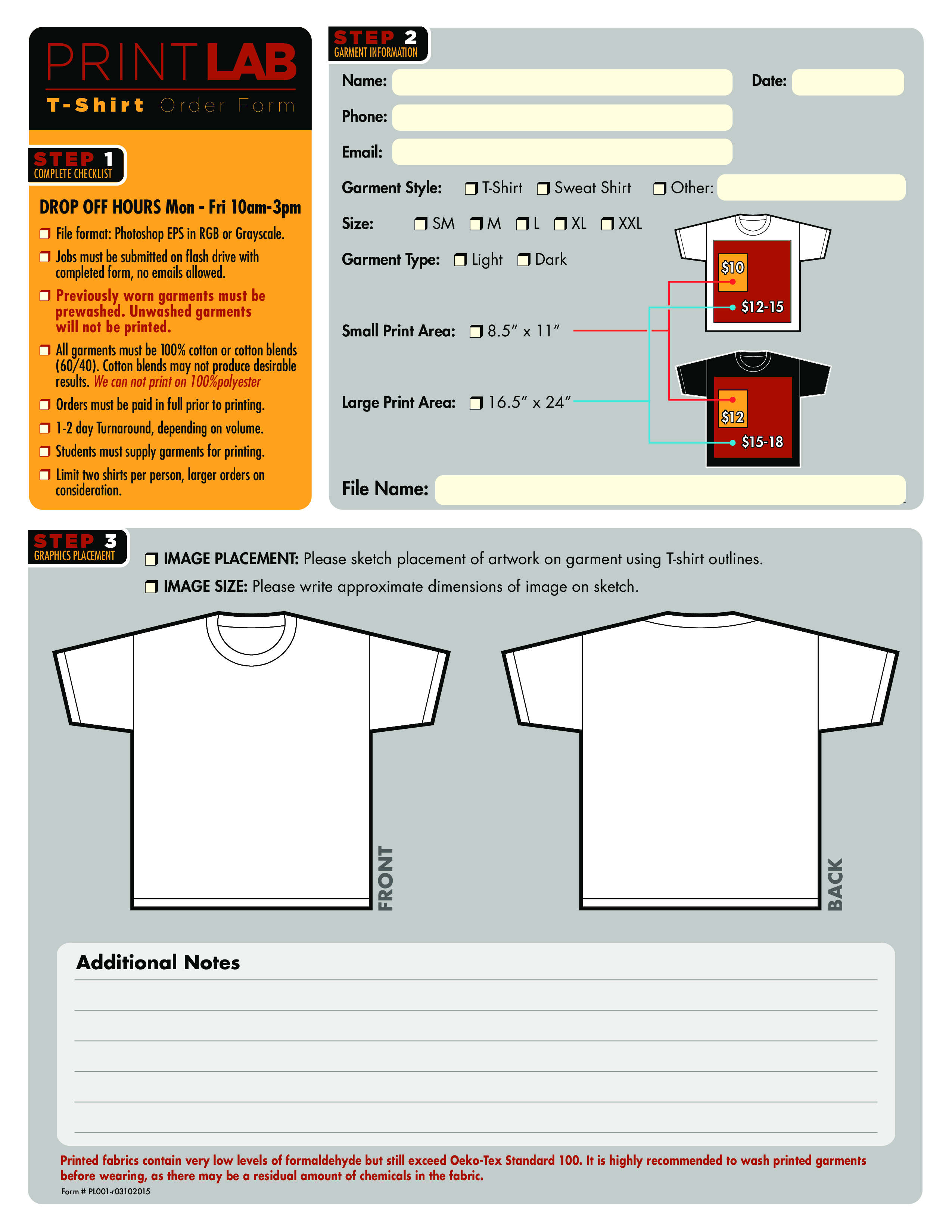 t shirt form price rules voorbeeld afbeelding 