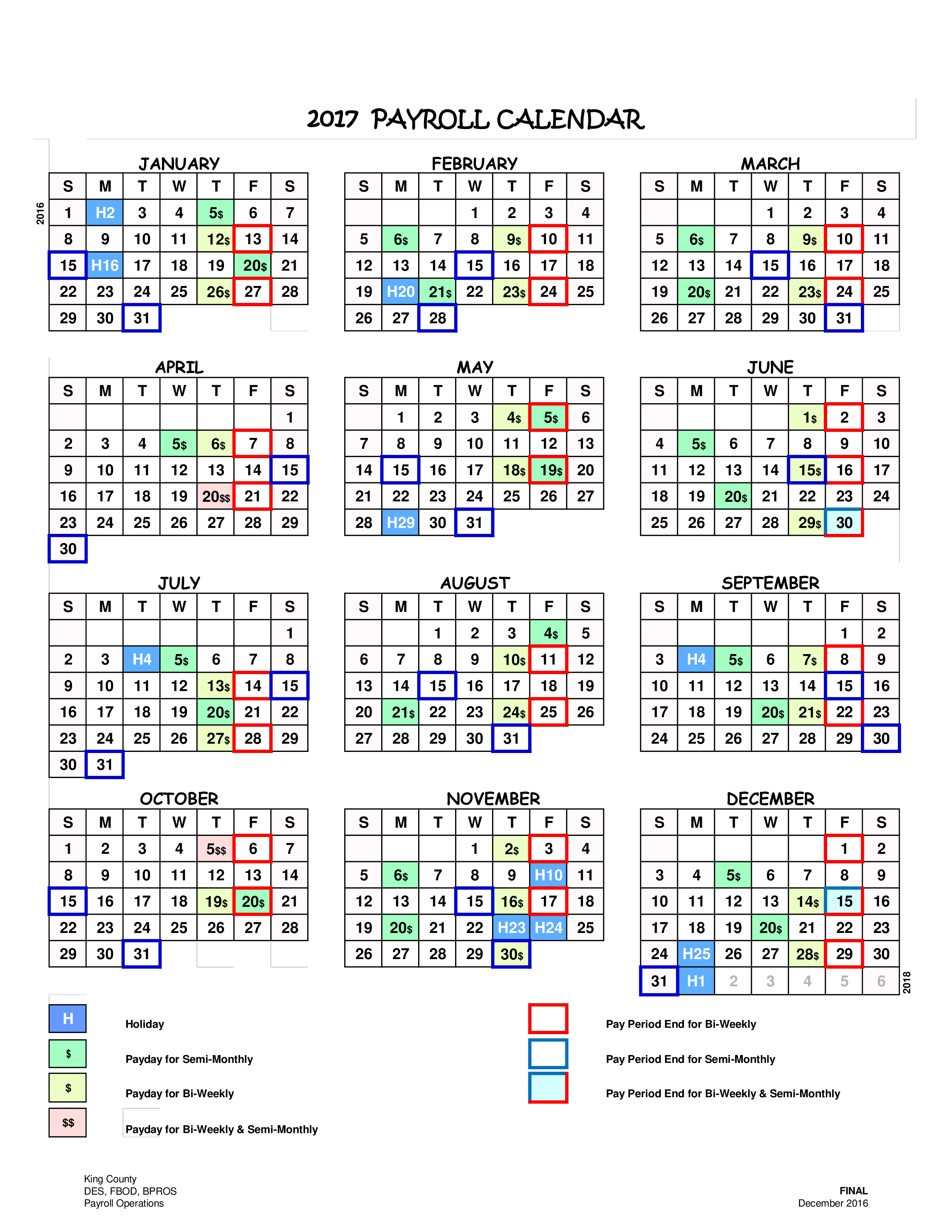  Basic Payroll Calendar Allbusinesstemplates