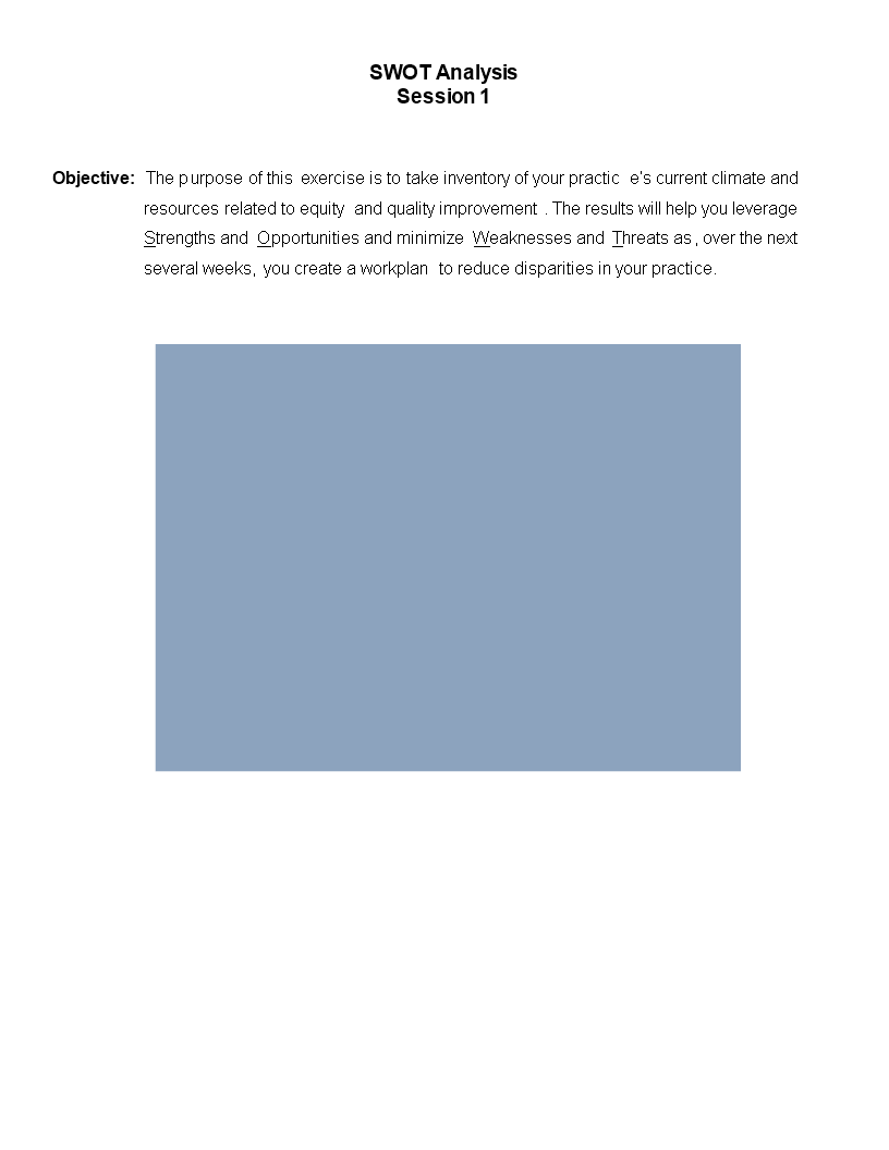 healthcare swot analysis word Hauptschablonenbild