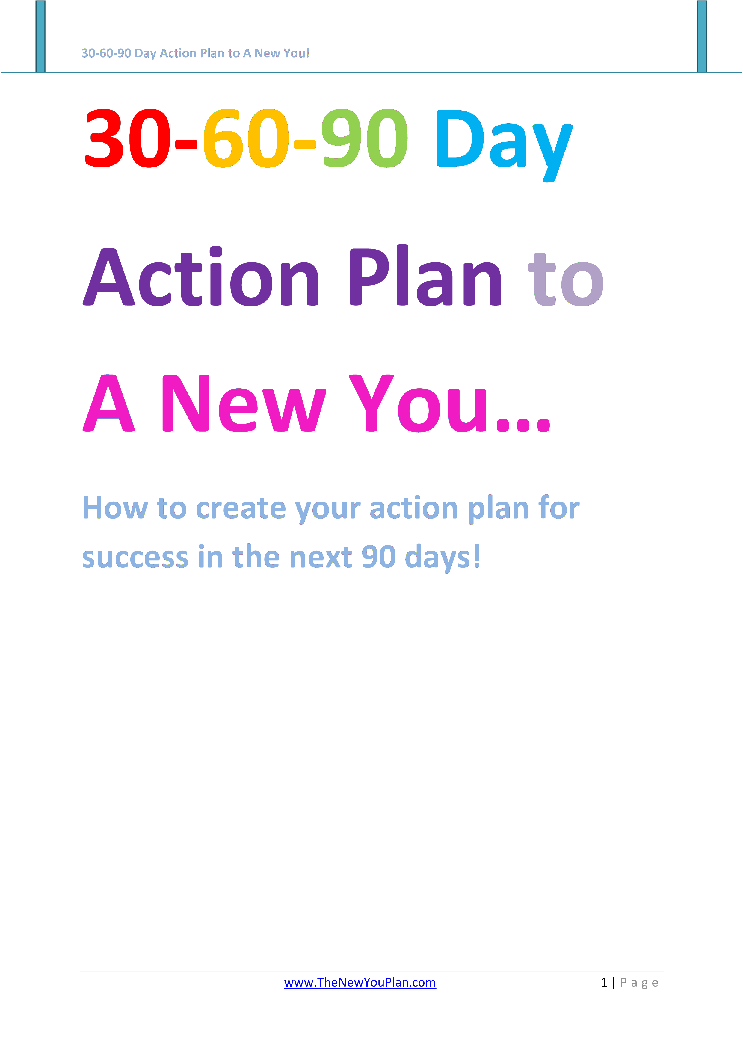 30 or 60 or 90 day action plan Hauptschablonenbild