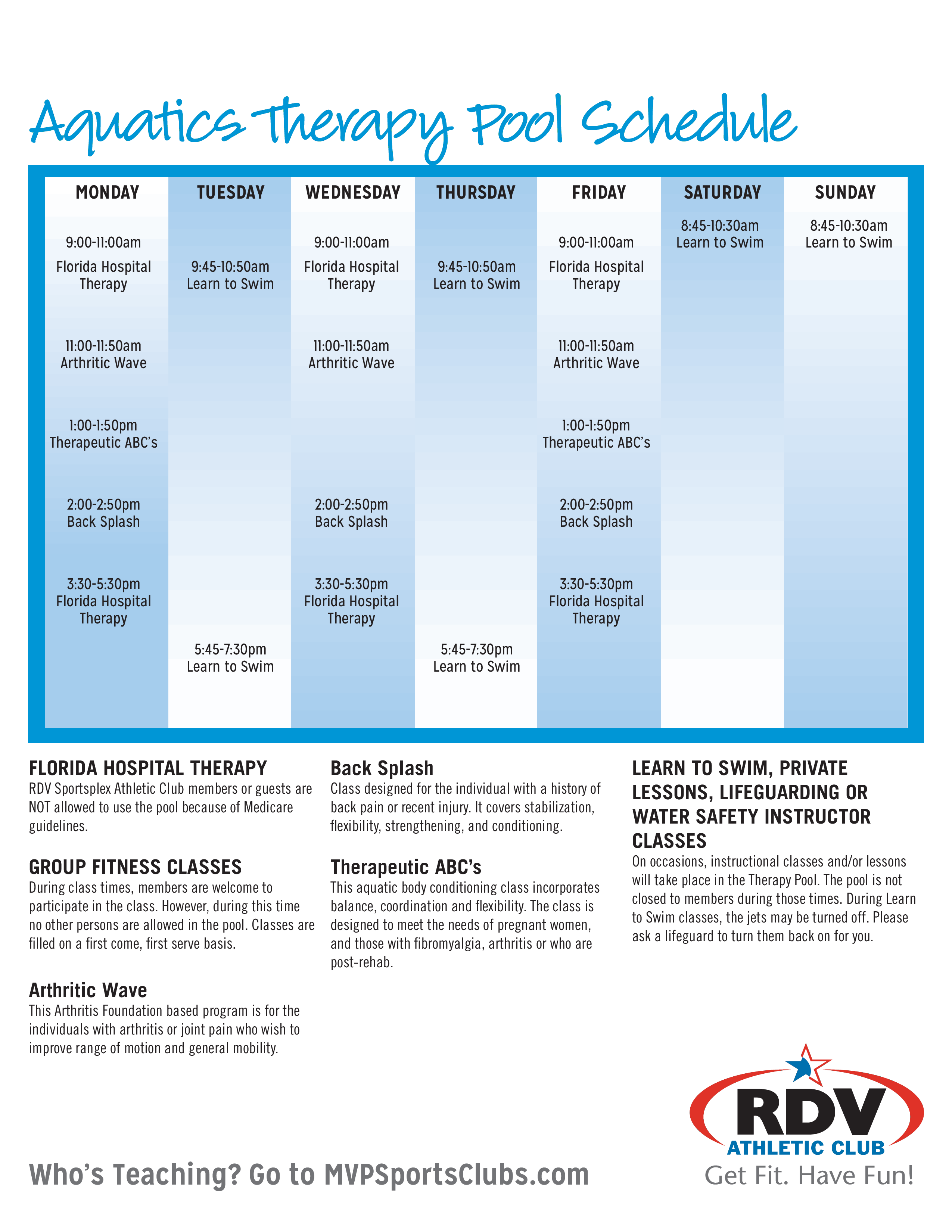 therapy schedule Hauptschablonenbild