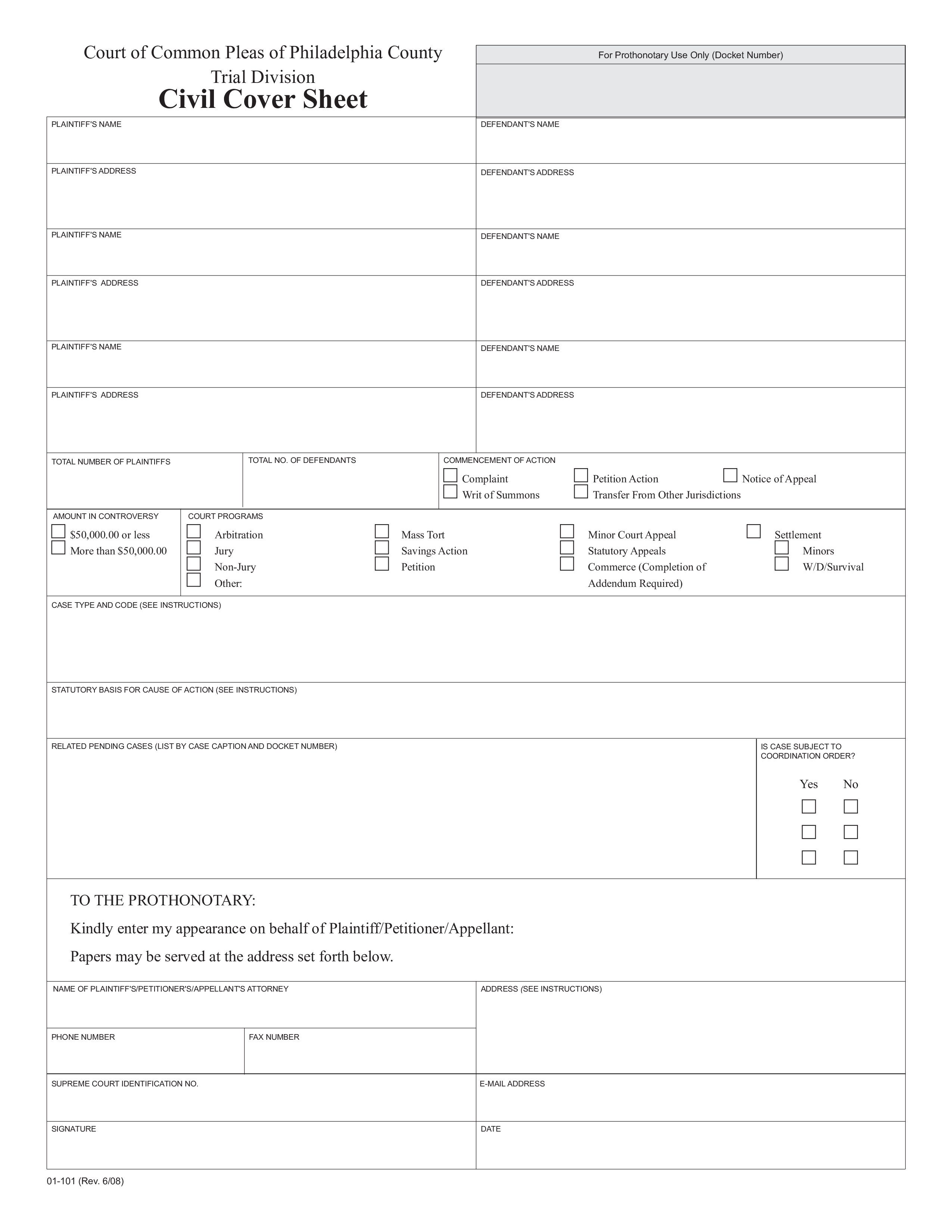 civil cover sheet modèles